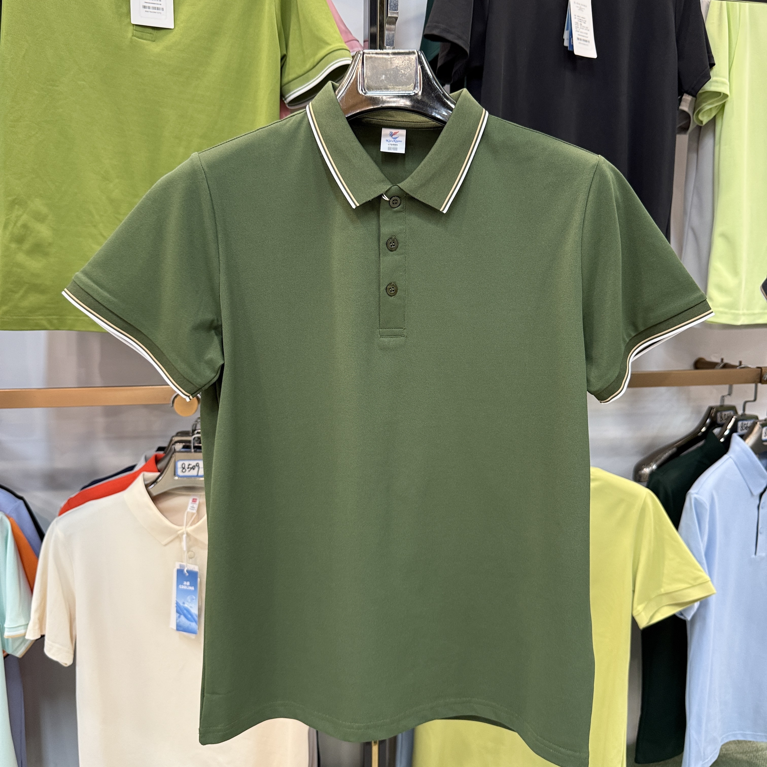 TSK916 50% Ice Silk 50% Plant Fiber Short-Sleeved Polo Shirt