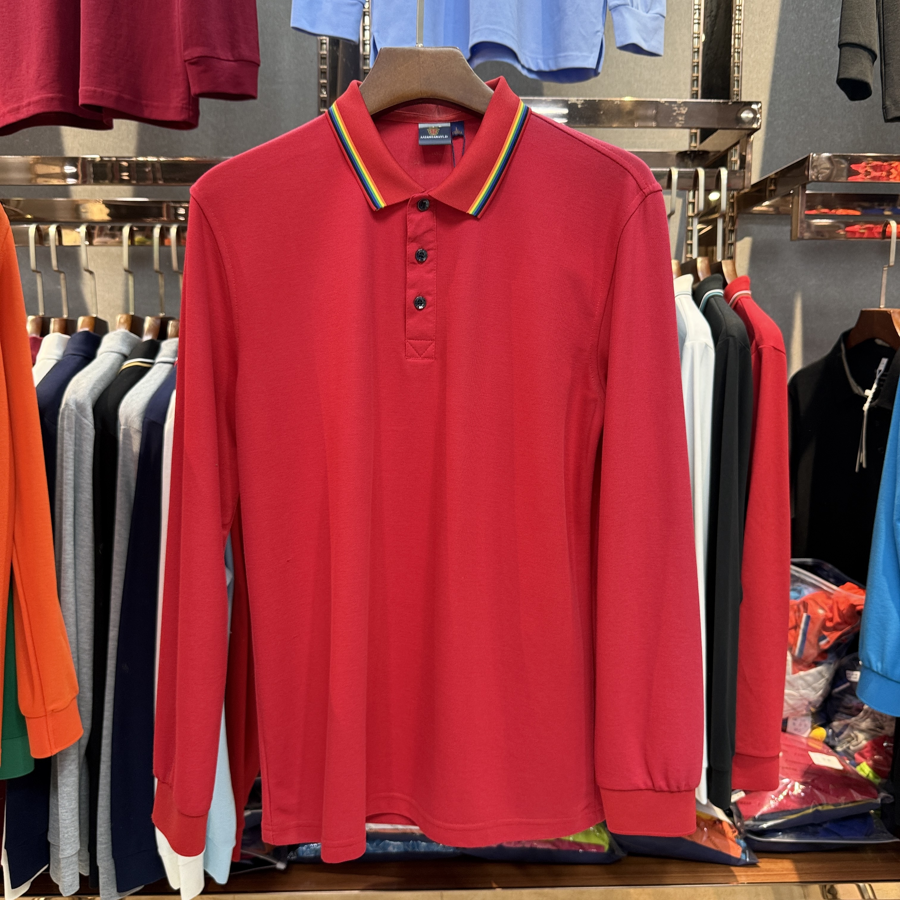 SK503 80% Cotton 20% Ceramic Mulberry Silk Long-Sleeved Polo Shirt