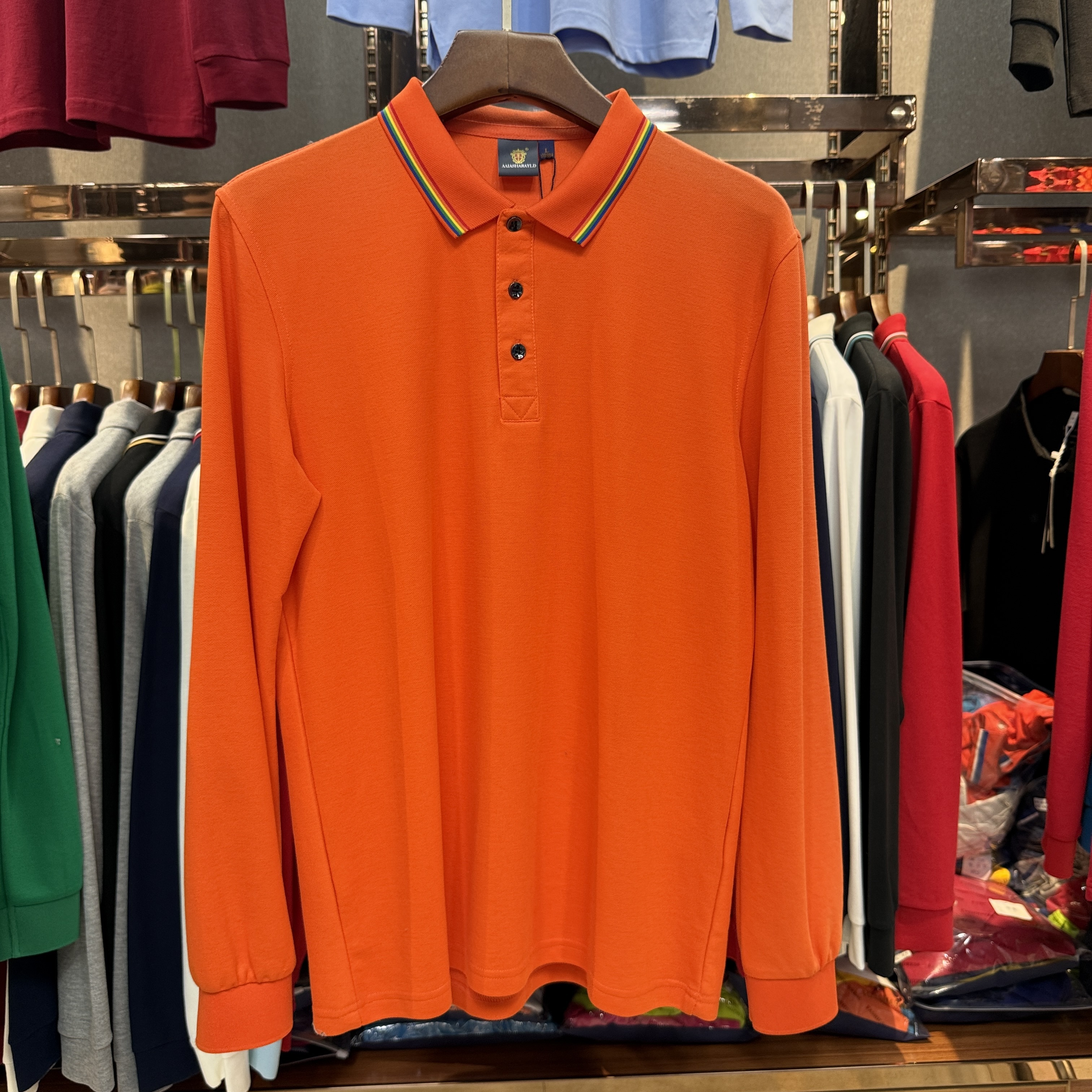 SK503 80% Cotton 20% Ceramic Mulberry Silk Long-Sleeved Polo Shirt