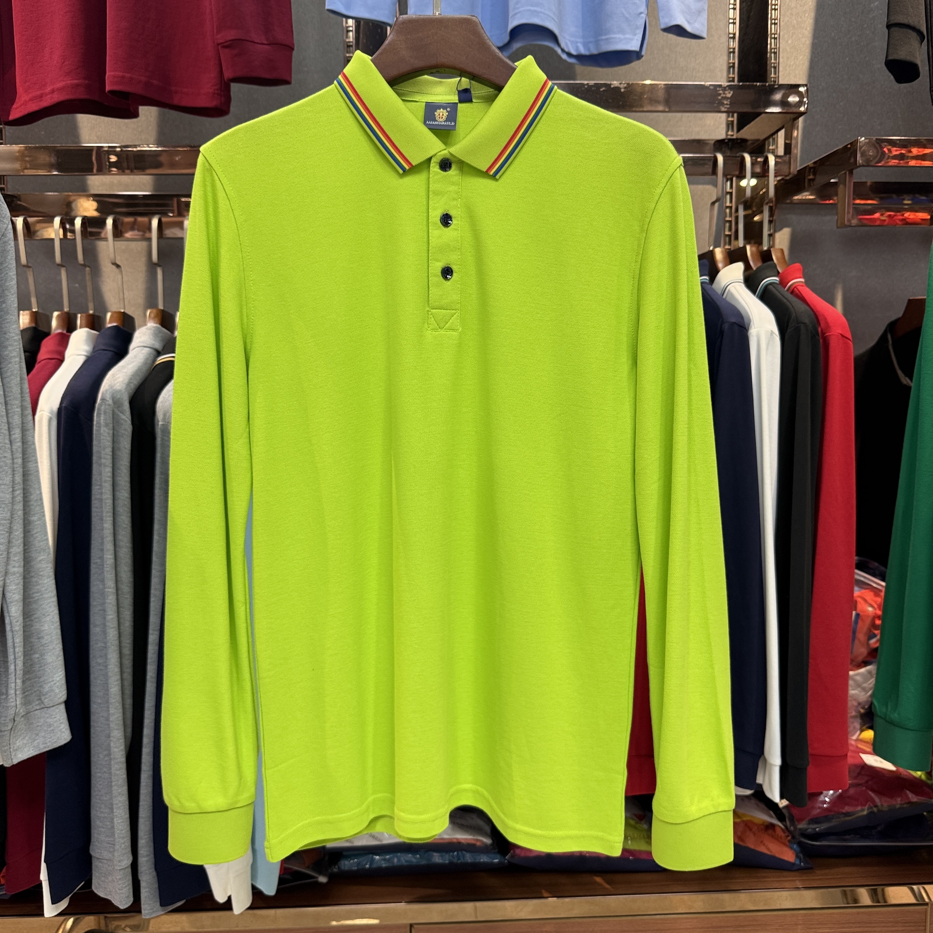 SK503 80% Cotton 20% Ceramic Mulberry Silk Long-Sleeved Polo Shirt