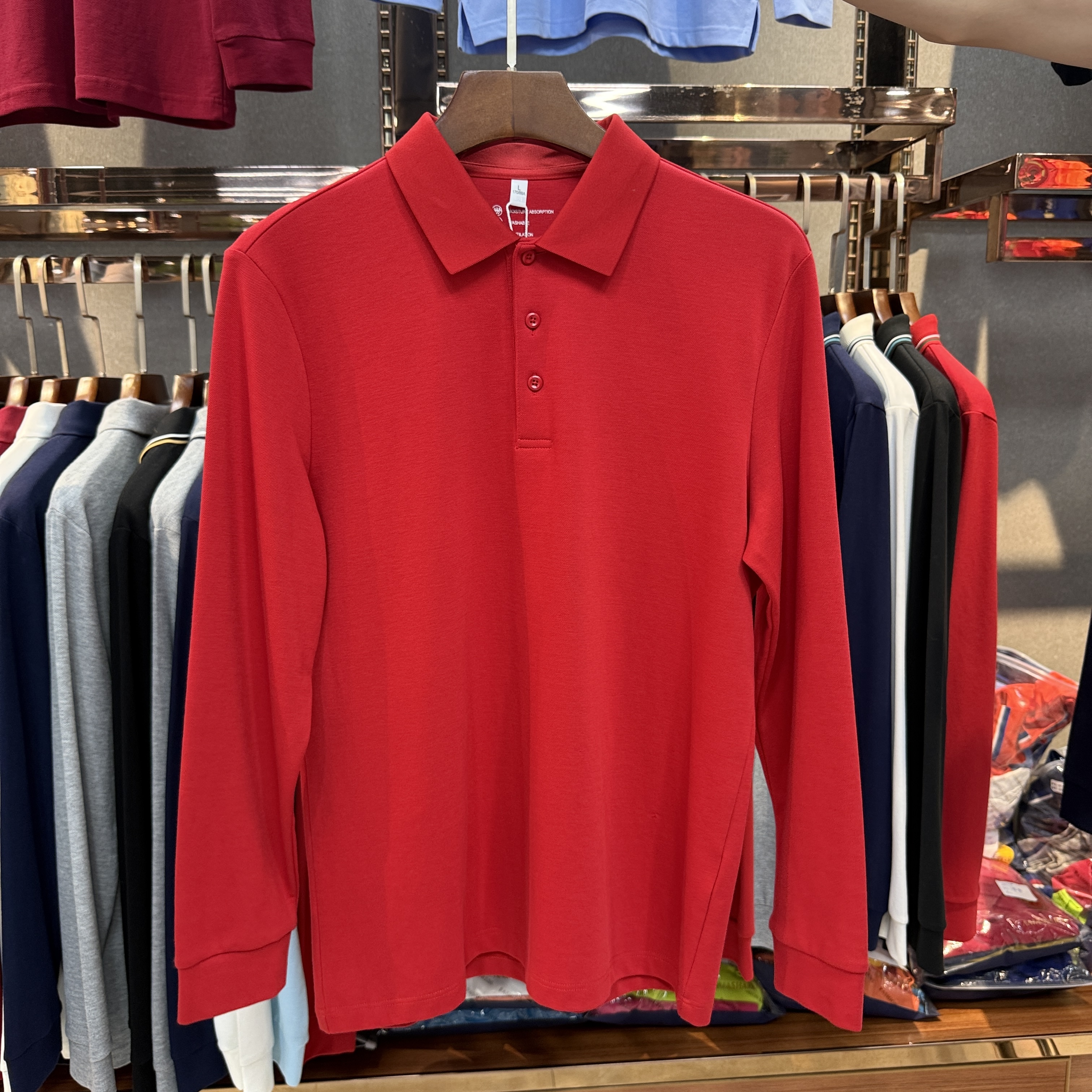 SK 513 80% Cotton  20% Polyester (Sorona) Long-Sleeved Polo Shirt