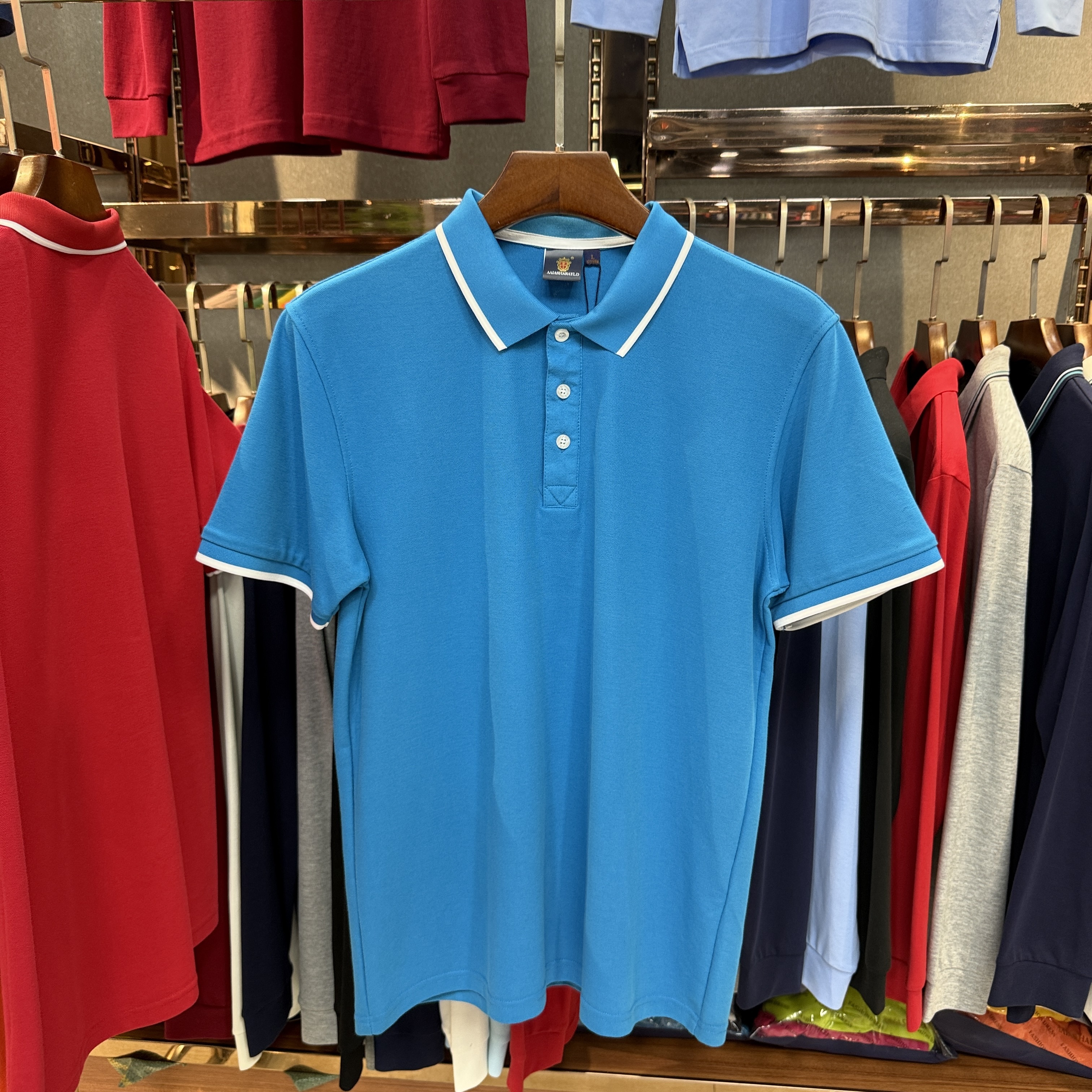 SK8519 80% Cotton  20% Cupro Short-Sleeved Polo Shirt