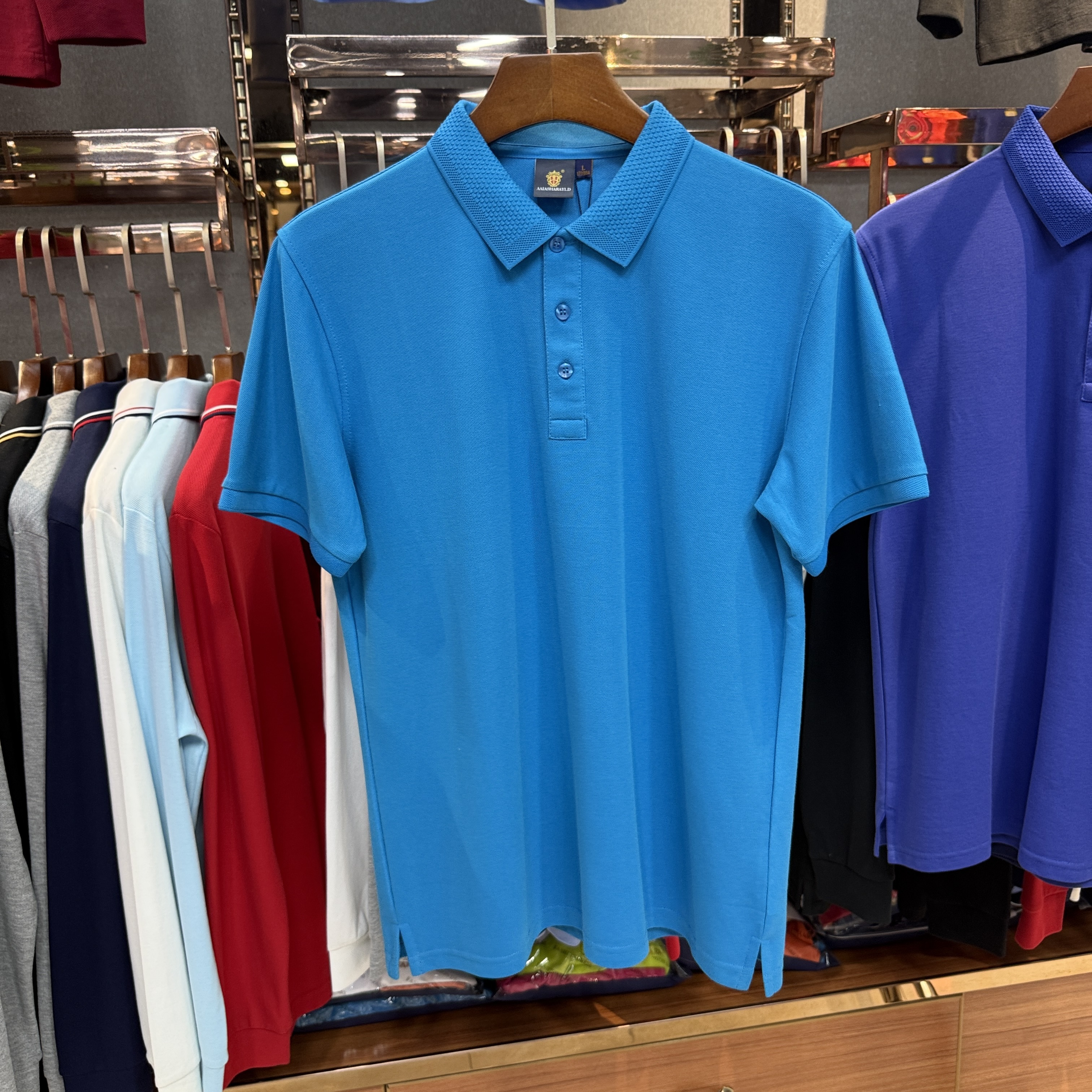 SK8522 80% Cotton  20% Cupro Short-Sleeved Polo Shirt