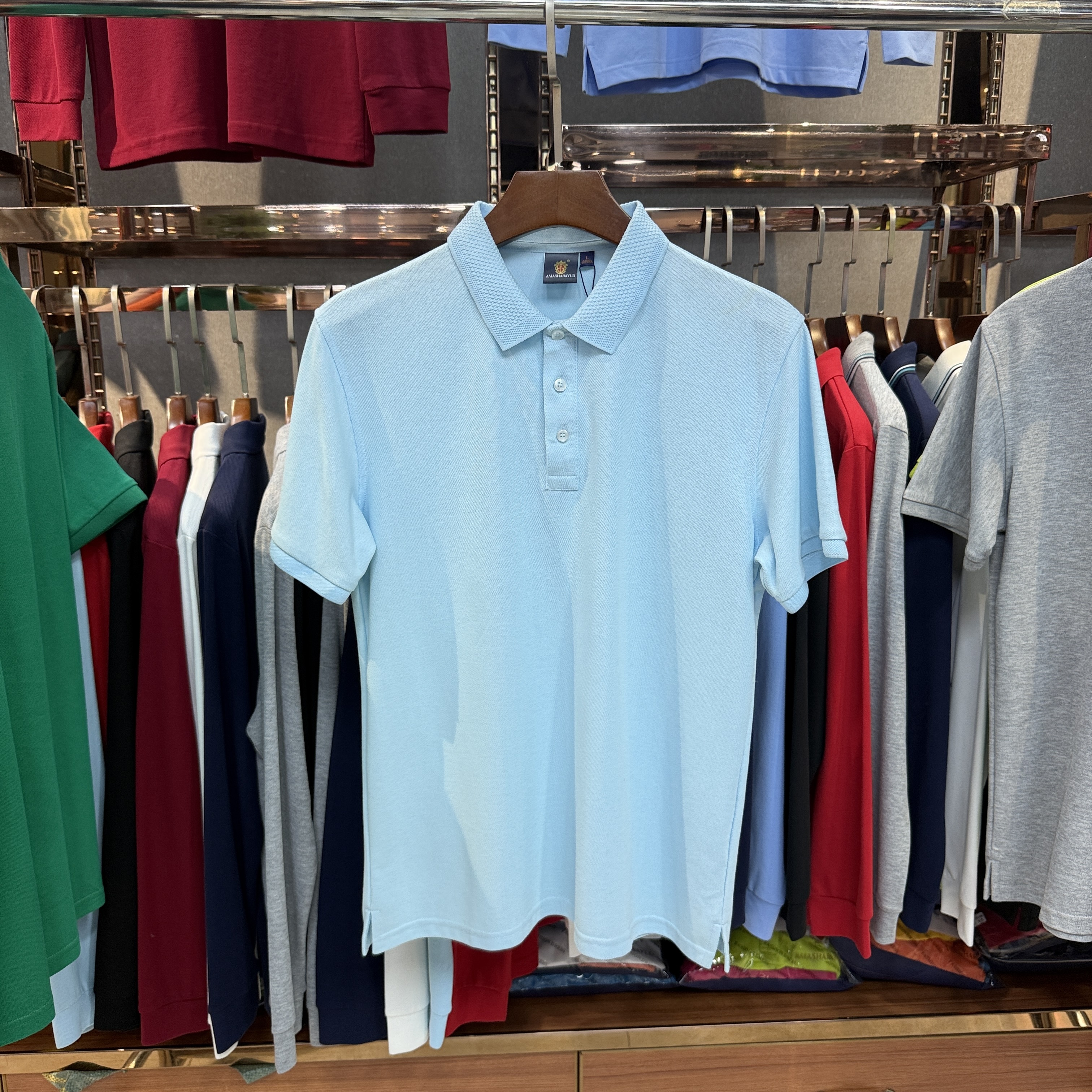SK8522 80% Cotton  20% Cupro Short-Sleeved Polo Shirt