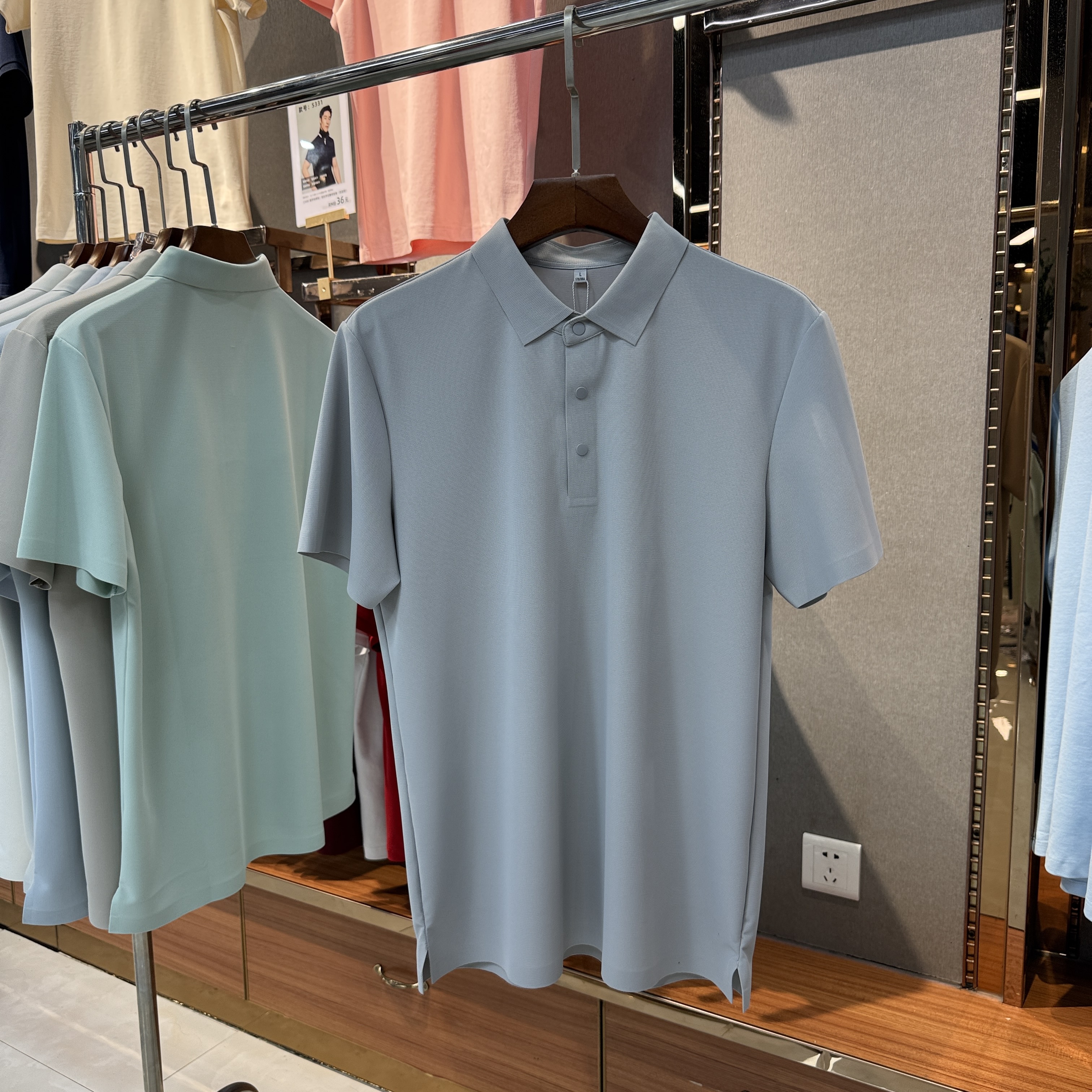 SK998 69% Nylon  31% Spandex Short-Sleeved Polo Shirt