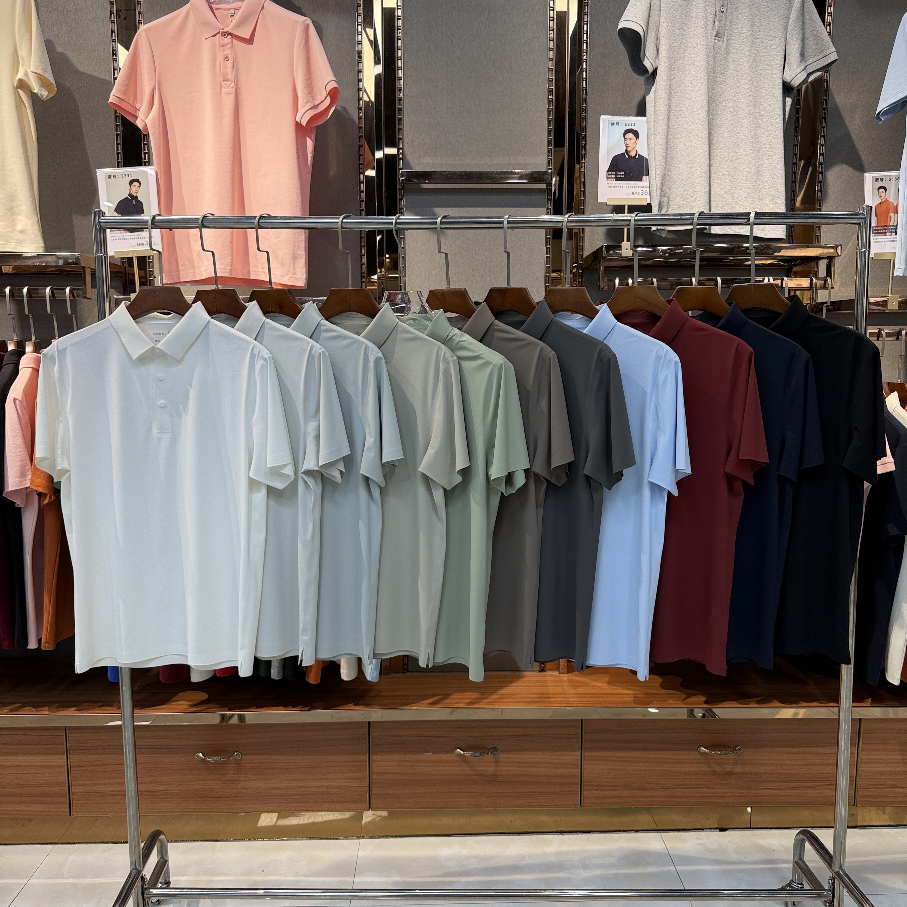 SKT26 77% Nylon 23% Spandex Short-Sleeved Polo Shirt