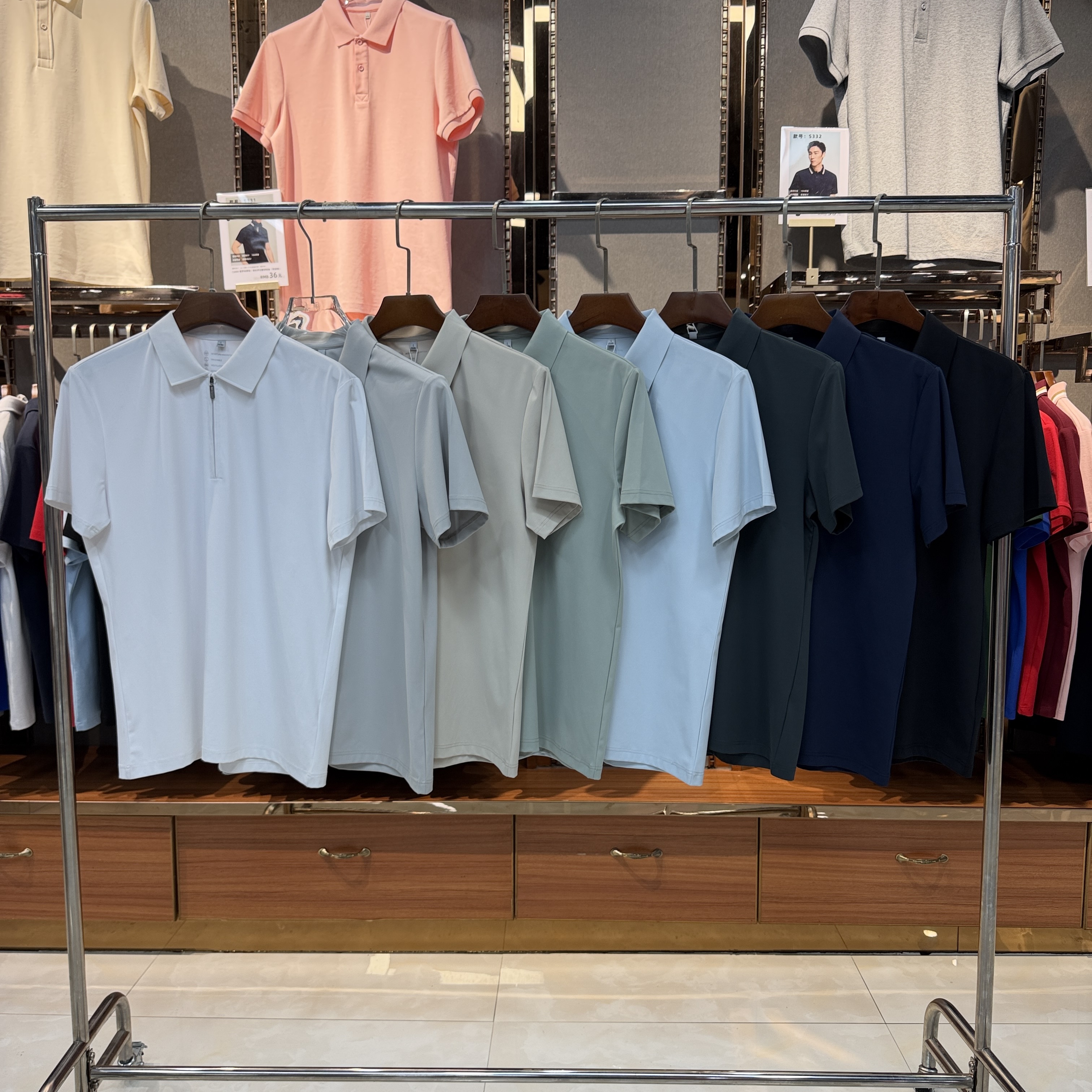 SKS110 89.3% Nylon 10.7% Spandex Short-Sleeved Polo Shirt