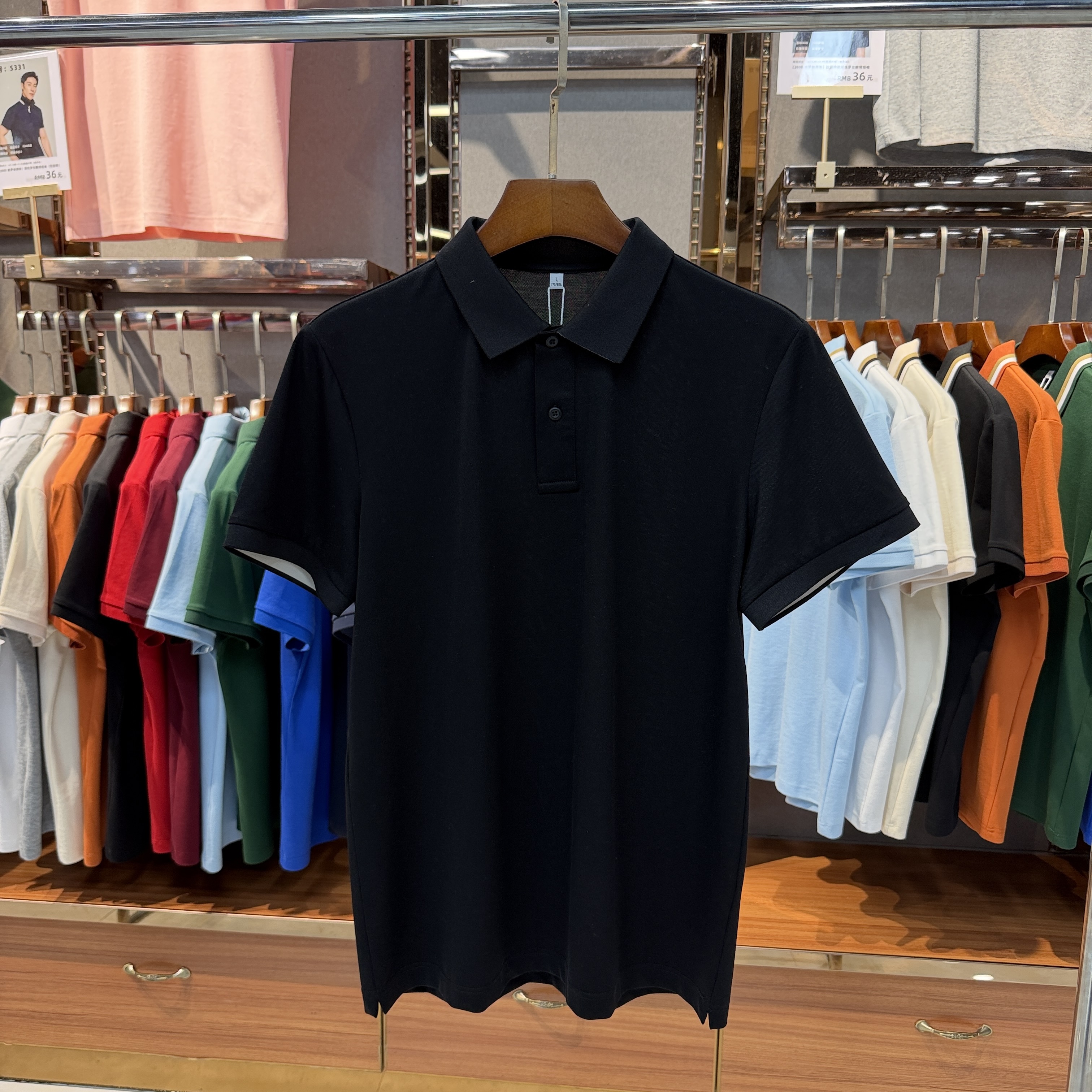 SKS221 45.6% Polyester 30.2%Viscose (Lyocell) 24.2% Mercerized Cotton Short-Sleeved Polo Shirt