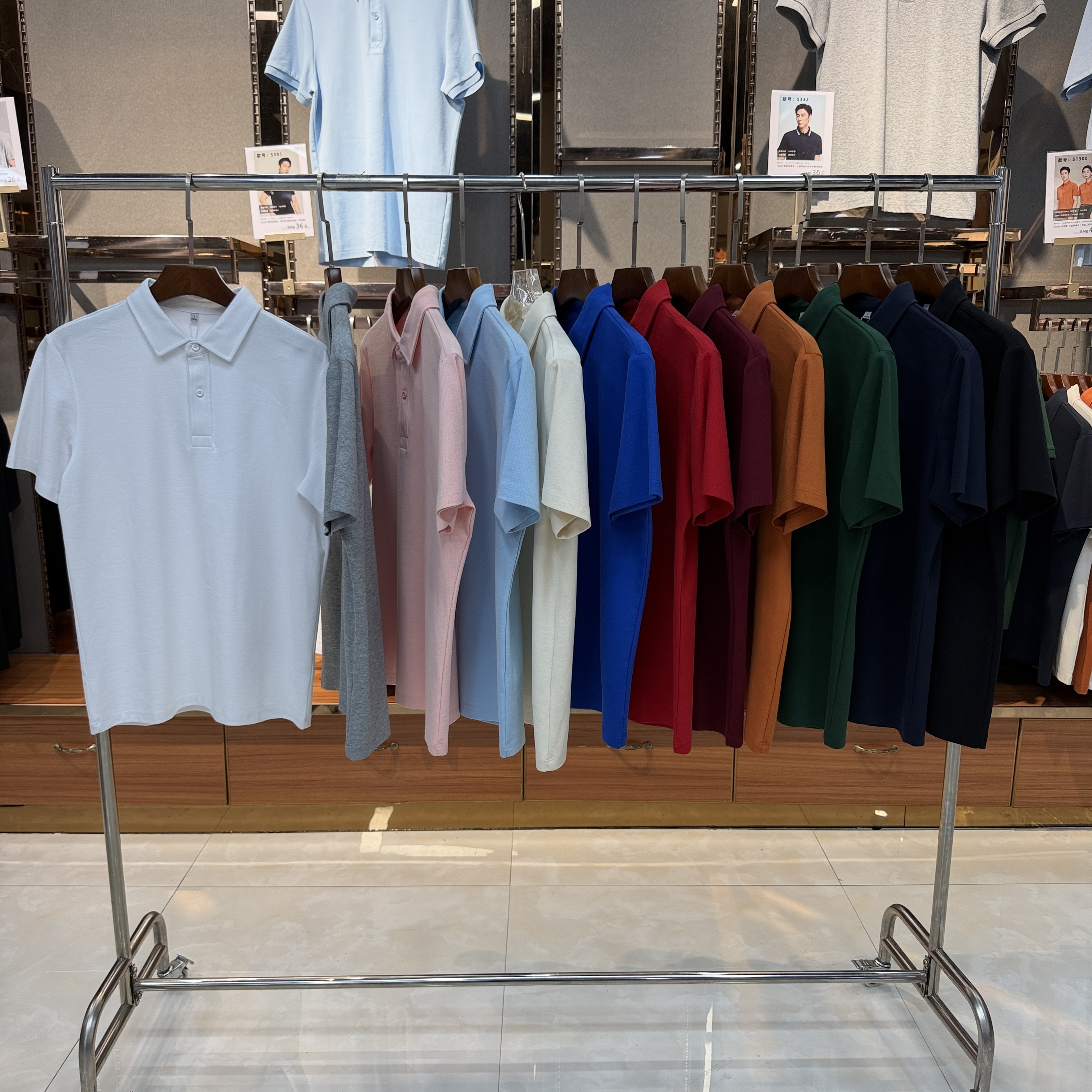 SKS330 64.1% Cotton 35.9% Polyester (Sorona) Short-Sleeved Polo Shirt