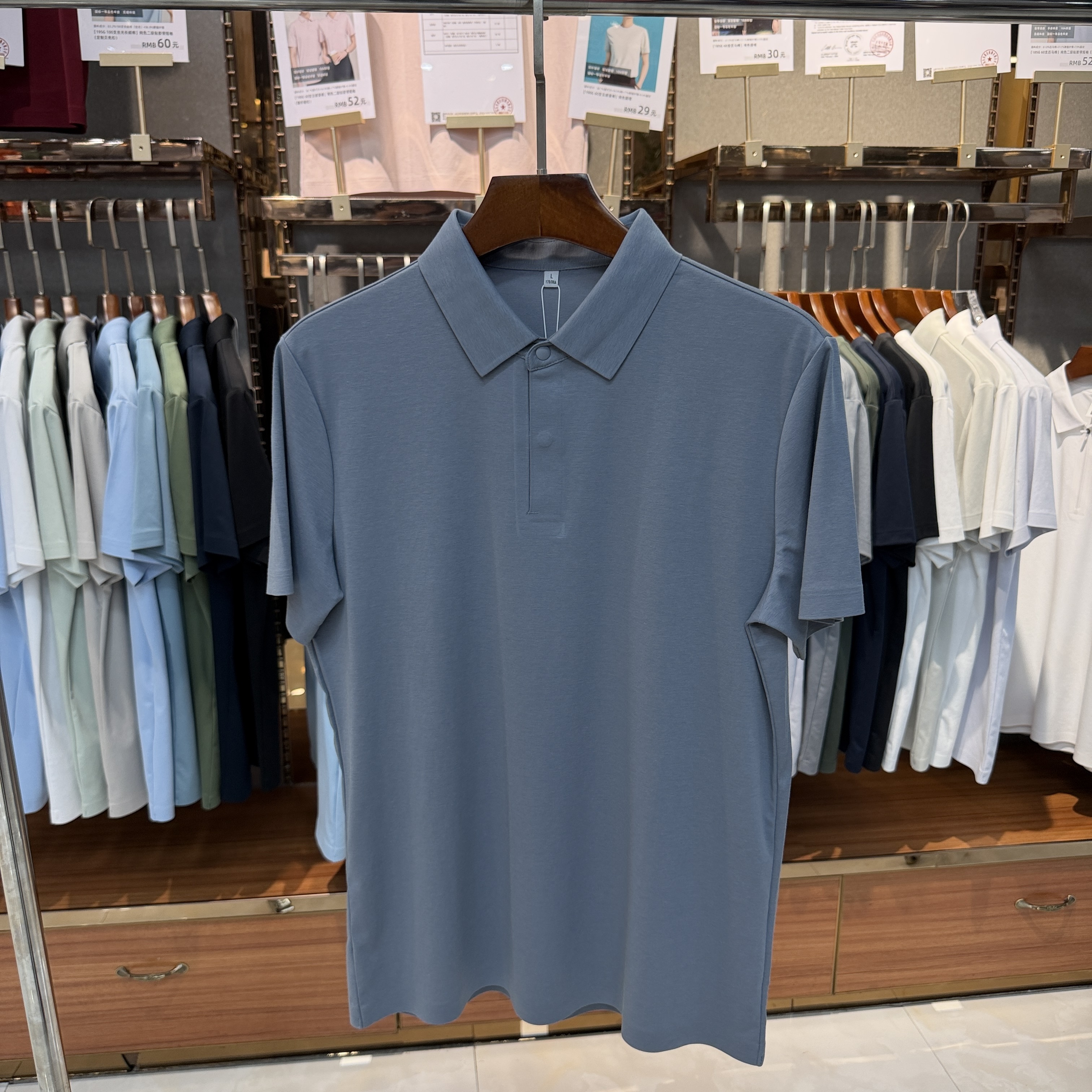 SKS771 61% Pima Cotton  31.1% Polyester 7.9% Spandex Short-Sleeved Polo Shirt