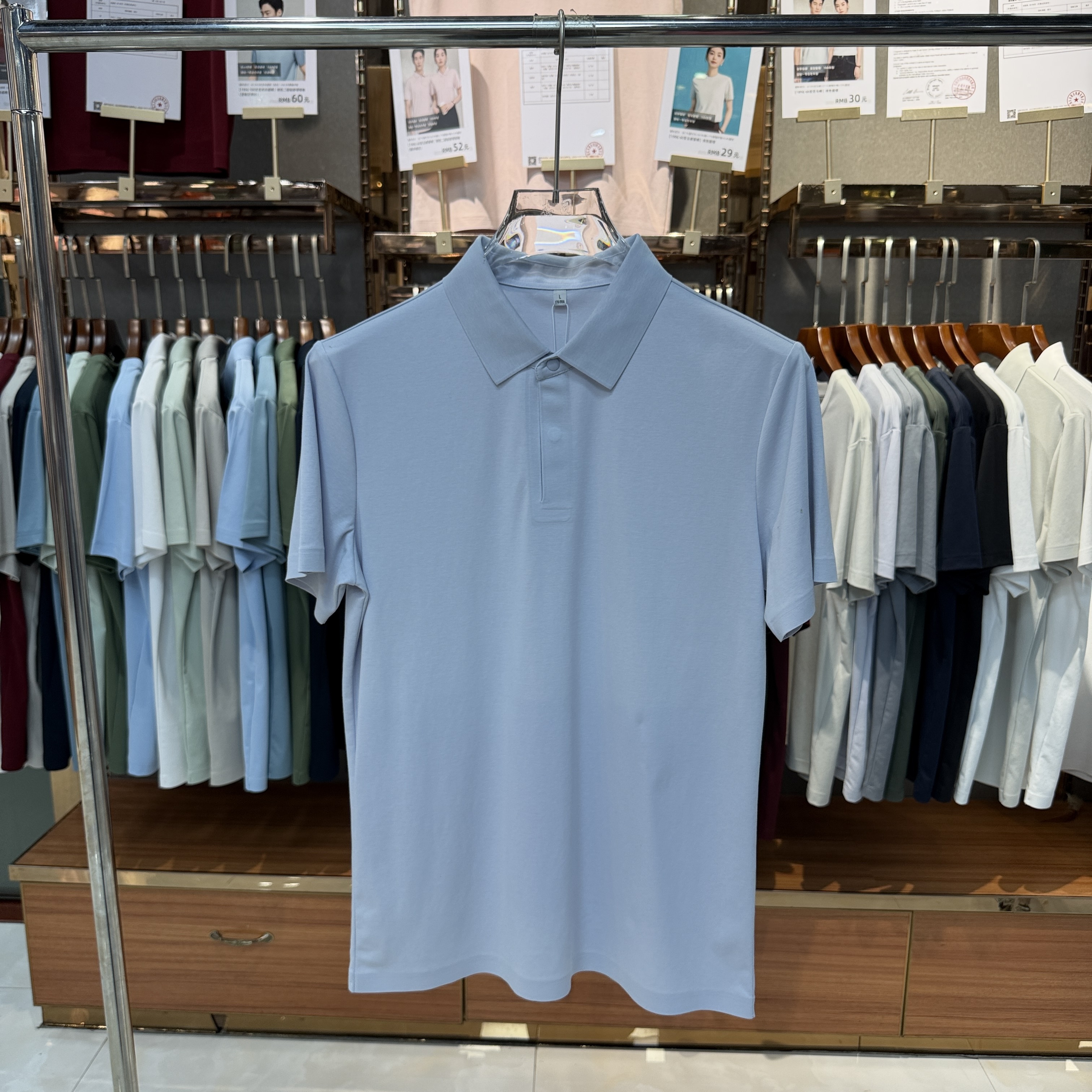 SKS771 61% Pima Cotton  31.1% Polyester 7.9% Spandex Short-Sleeved Polo Shirt
