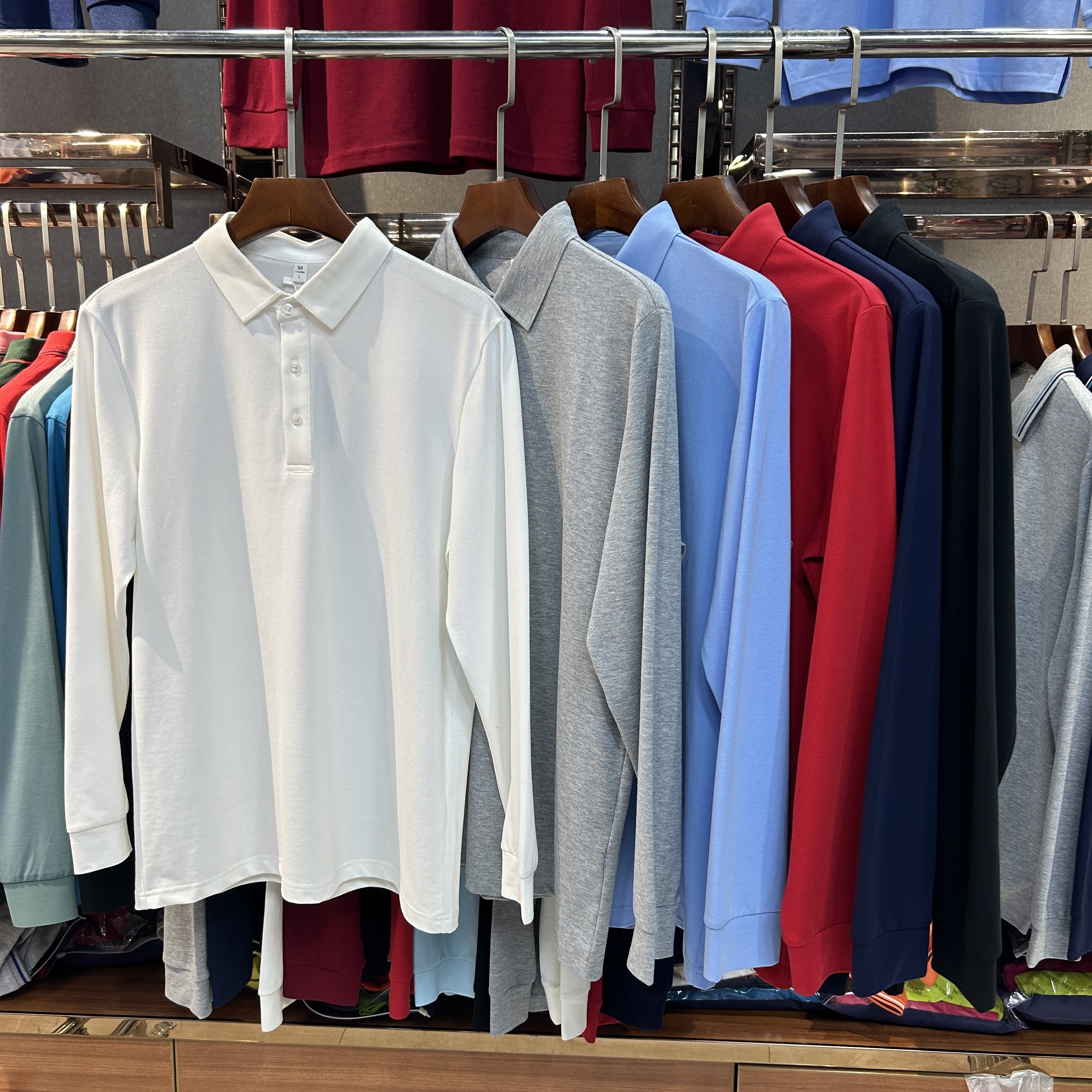 SK511 71.4% Cotton 25.1% Polyester 3.5% Spandex Long-Sleeved Polo Shirt