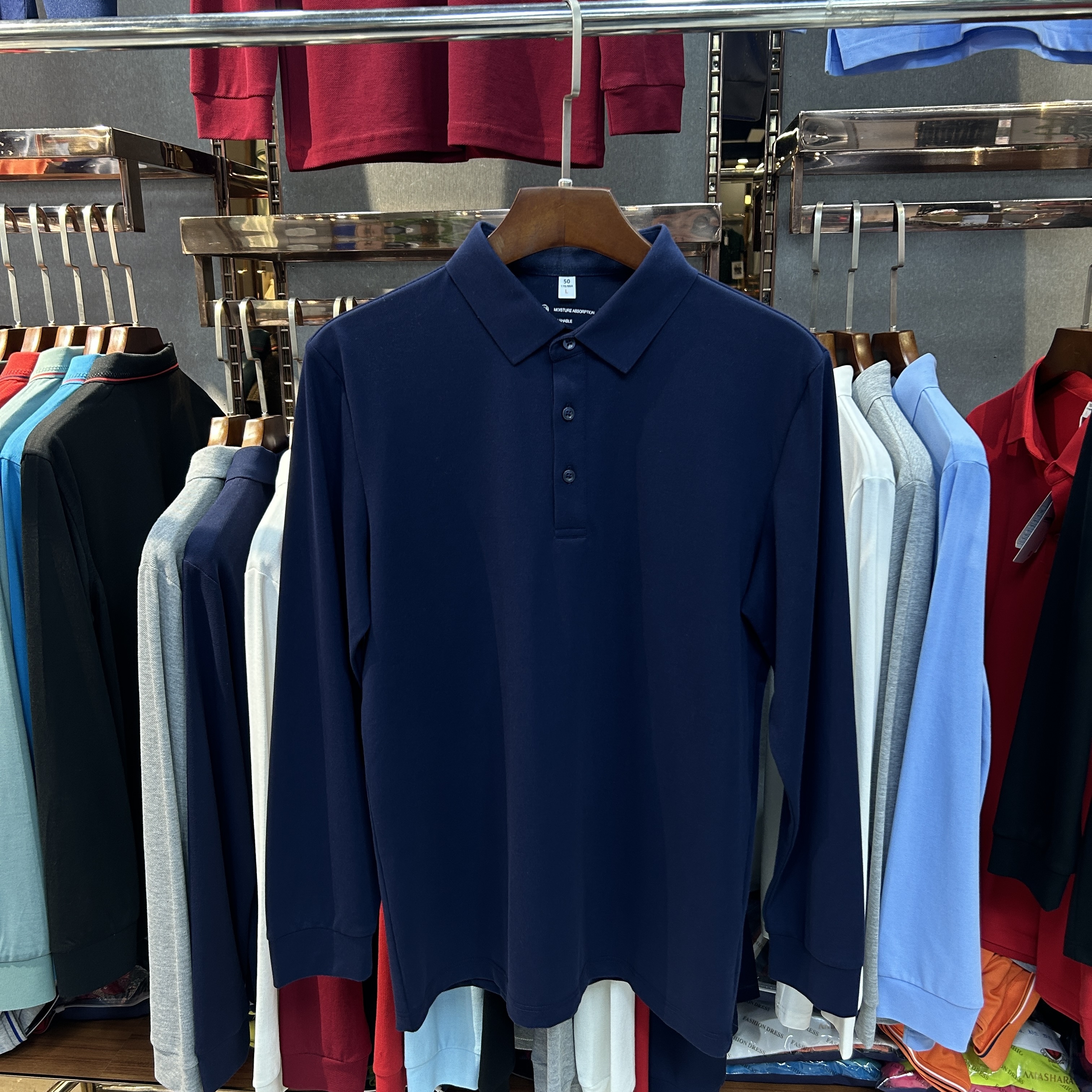 SK511 71.4% Cotton 25.1% Polyester 3.5% Spandex Long-Sleeved Polo Shirt