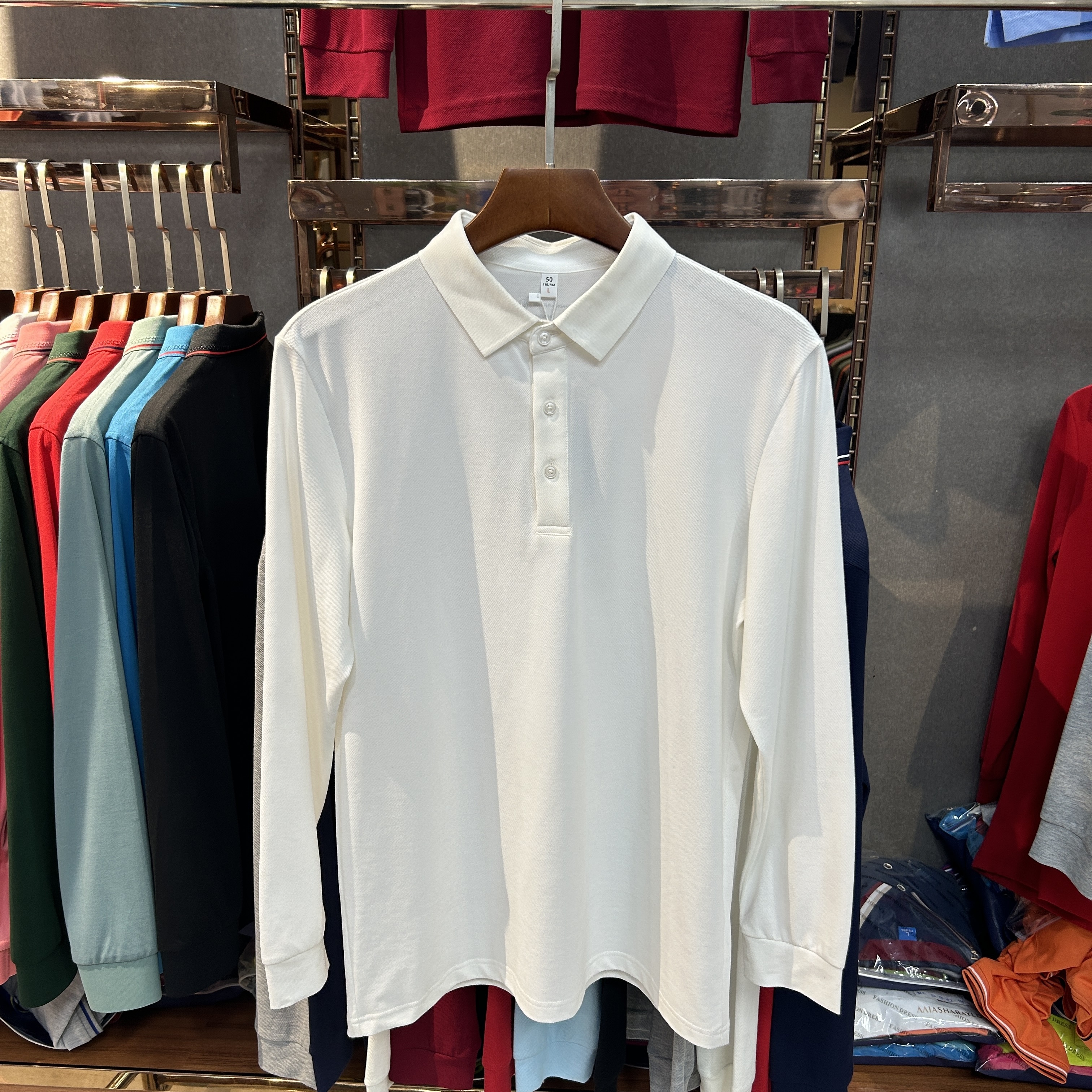 SK511 71.4% Cotton 25.1% Polyester 3.5% Spandex Long-Sleeved Polo Shirt