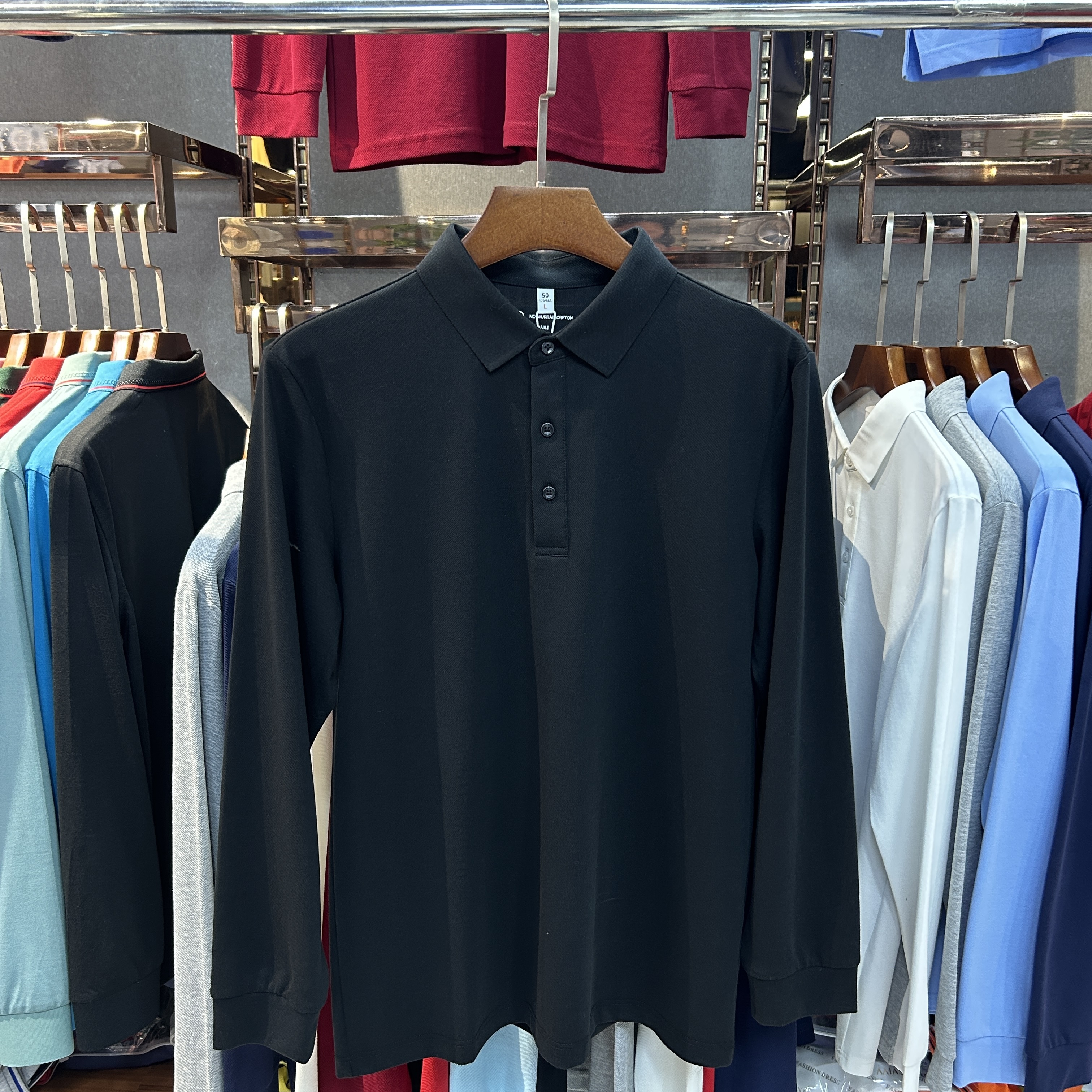 SK511 71.4% Cotton 25.1% Polyester 3.5% Spandex Long-Sleeved Polo Shirt