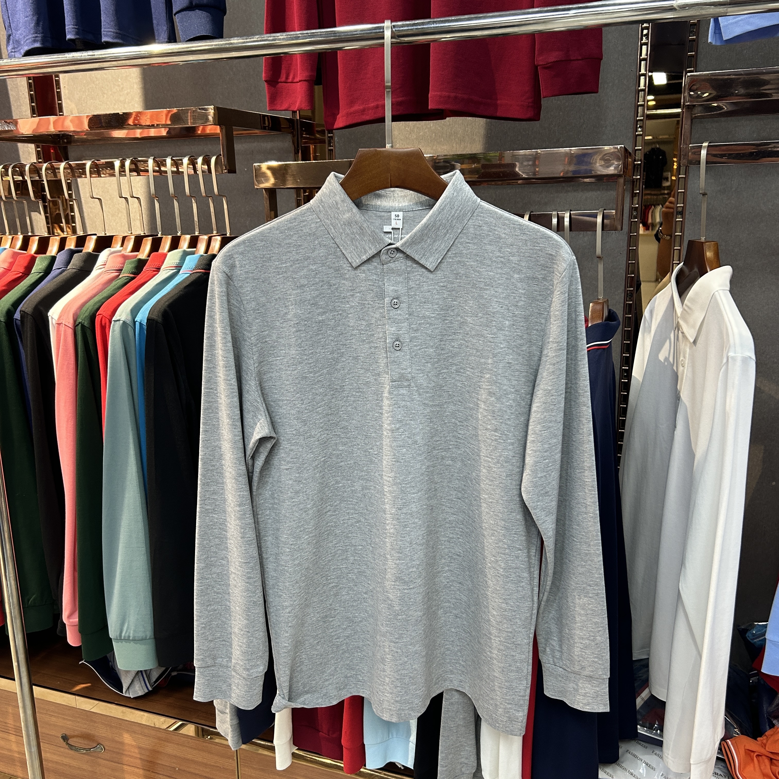 SK511 71.4% Cotton 25.1% Polyester 3.5% Spandex Long-Sleeved Polo Shirt