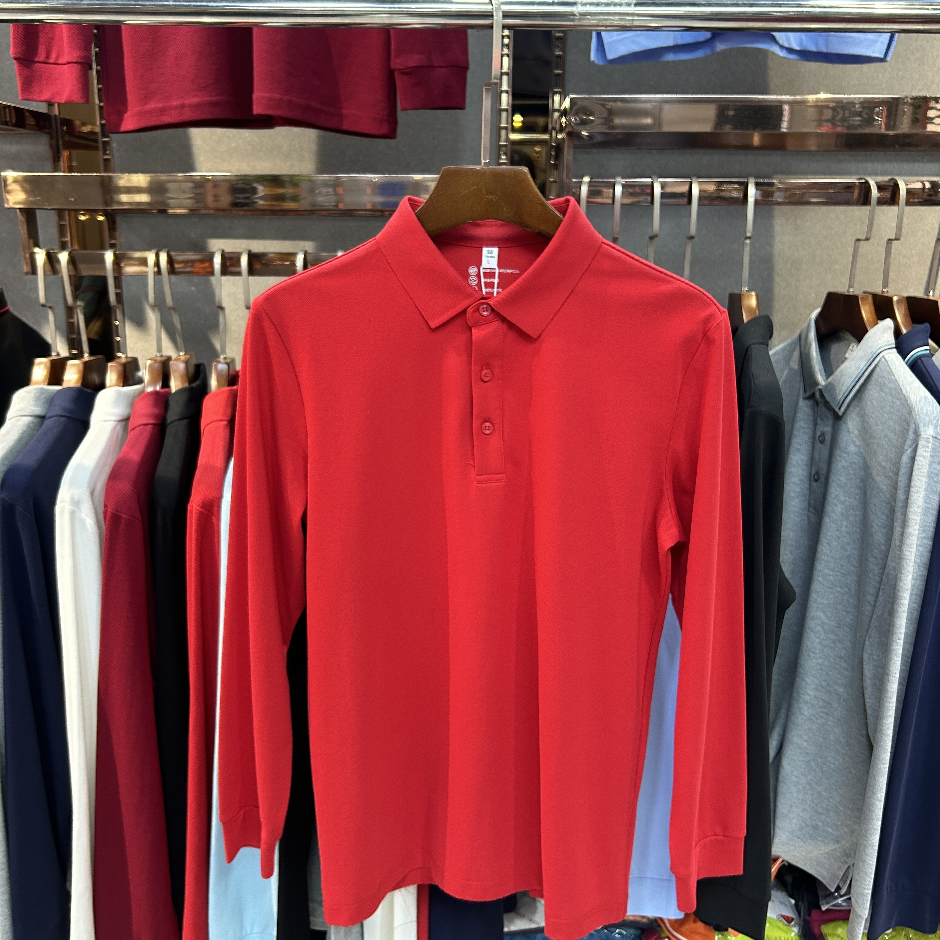 SK511 71.4% Cotton 25.1% Polyester 3.5% Spandex Long-Sleeved Polo Shirt