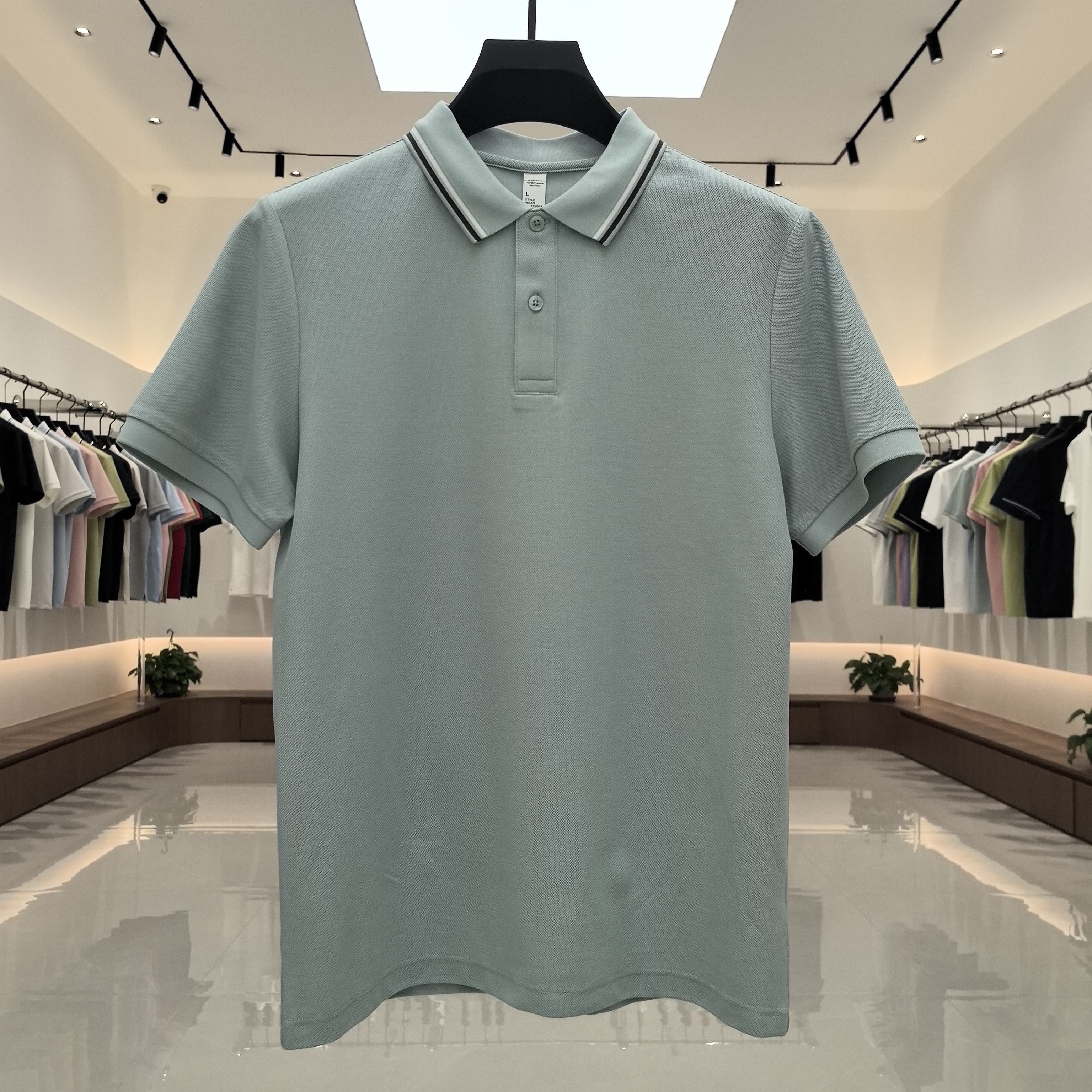 XXD5251 52.3% Cotton  33.6% Polyester  14.1% Modal Short-Sleeved Polo Shirt