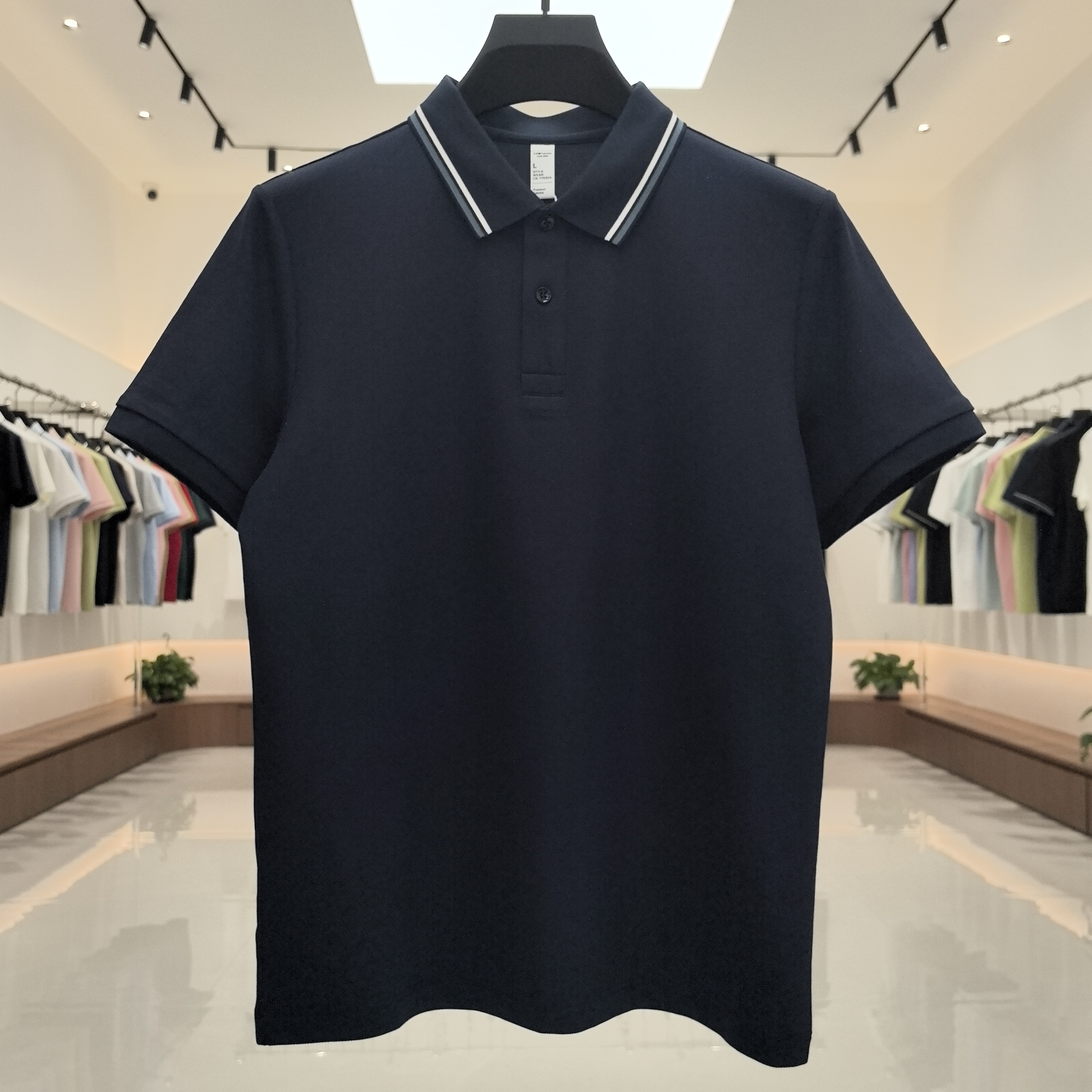 XXD5251 52.3% Cotton  33.6% Polyester  14.1% Modal Short-Sleeved Polo Shirt