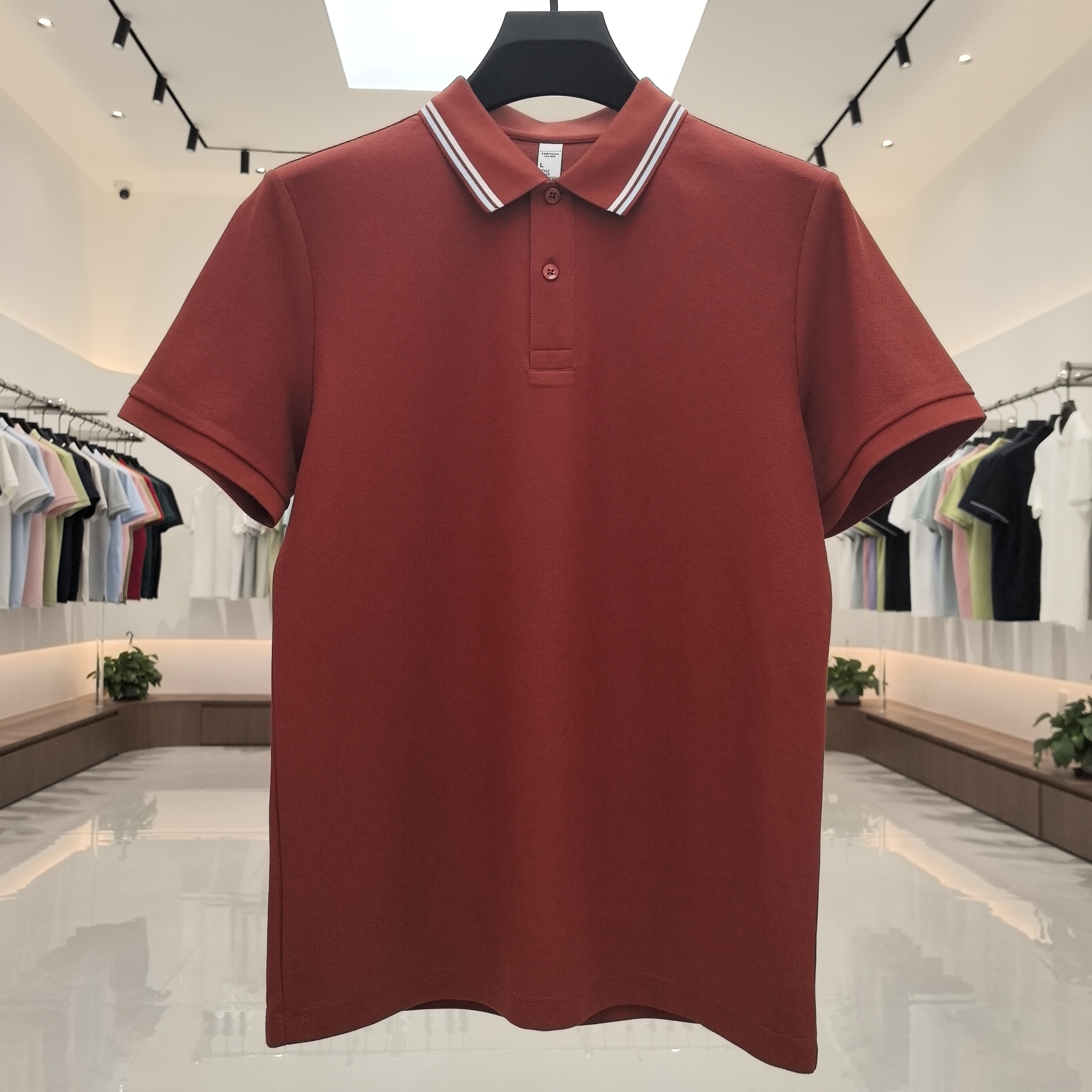XXD5251 52.3% Cotton  33.6% Polyester  14.1% Modal Short-Sleeved Polo Shirt