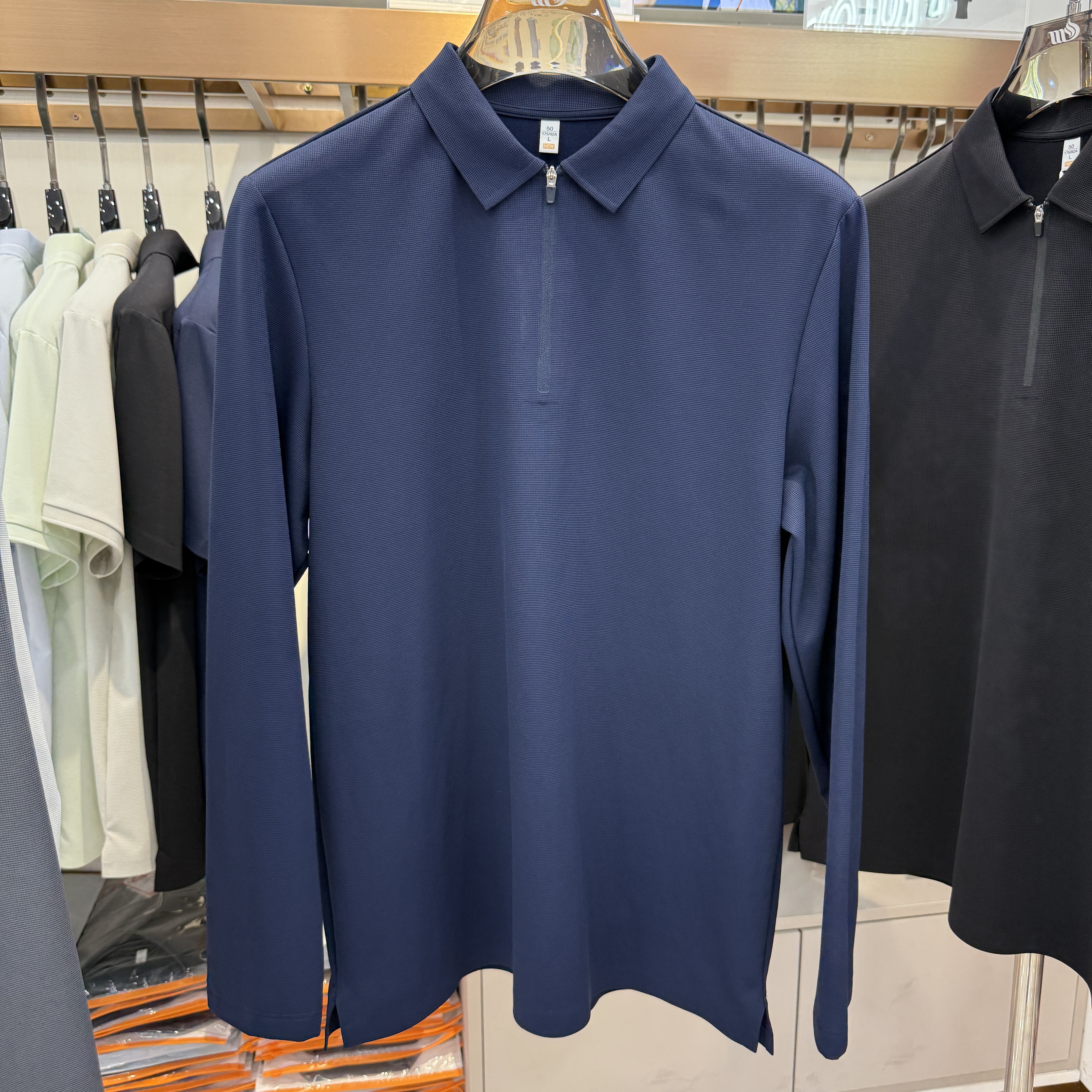 ML88207 76.6% Nylon 23.4% Spandex Long-Sleeve Polo shirt