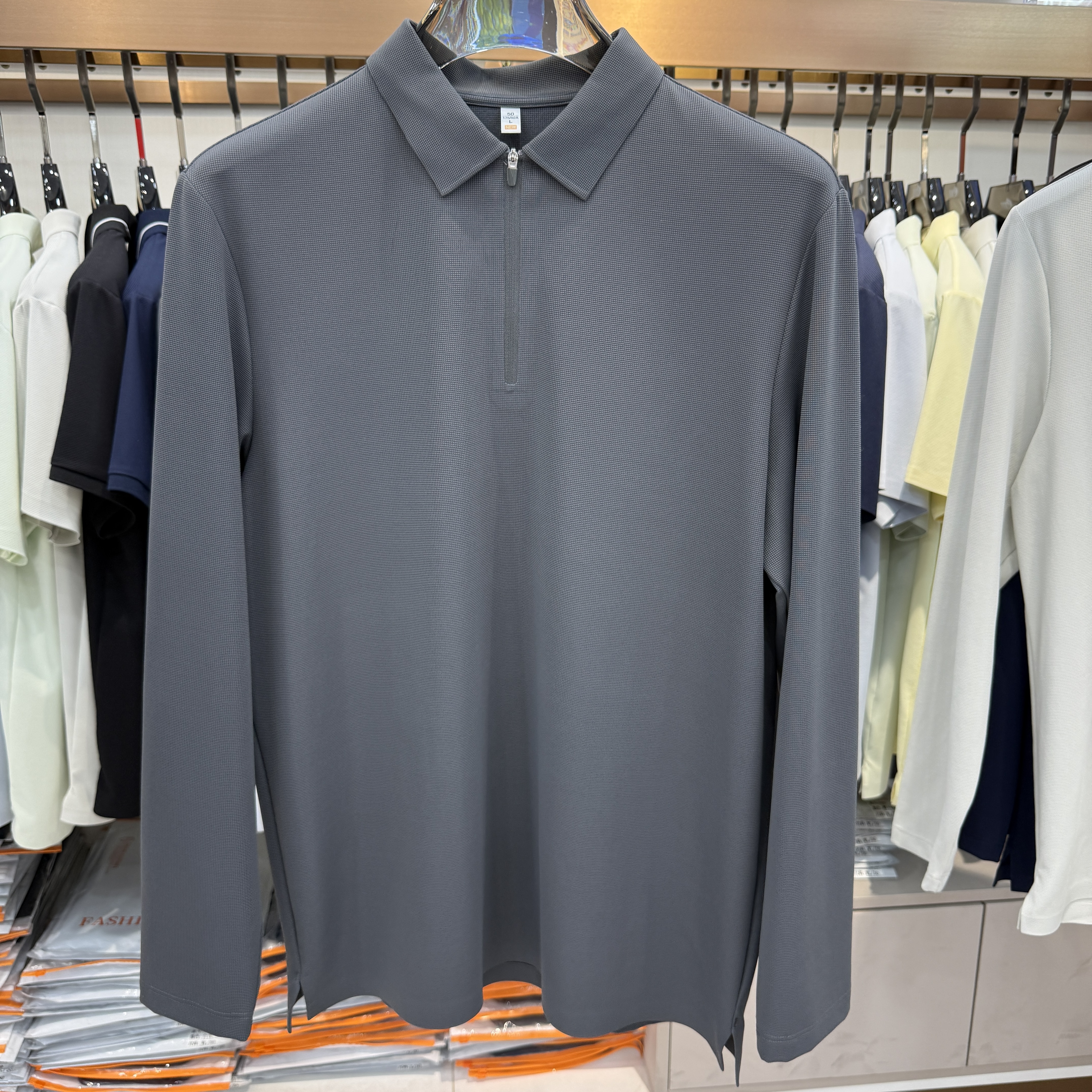 ML88207 76.6% Nylon 23.4% Spandex Long-Sleeve Polo shirt
