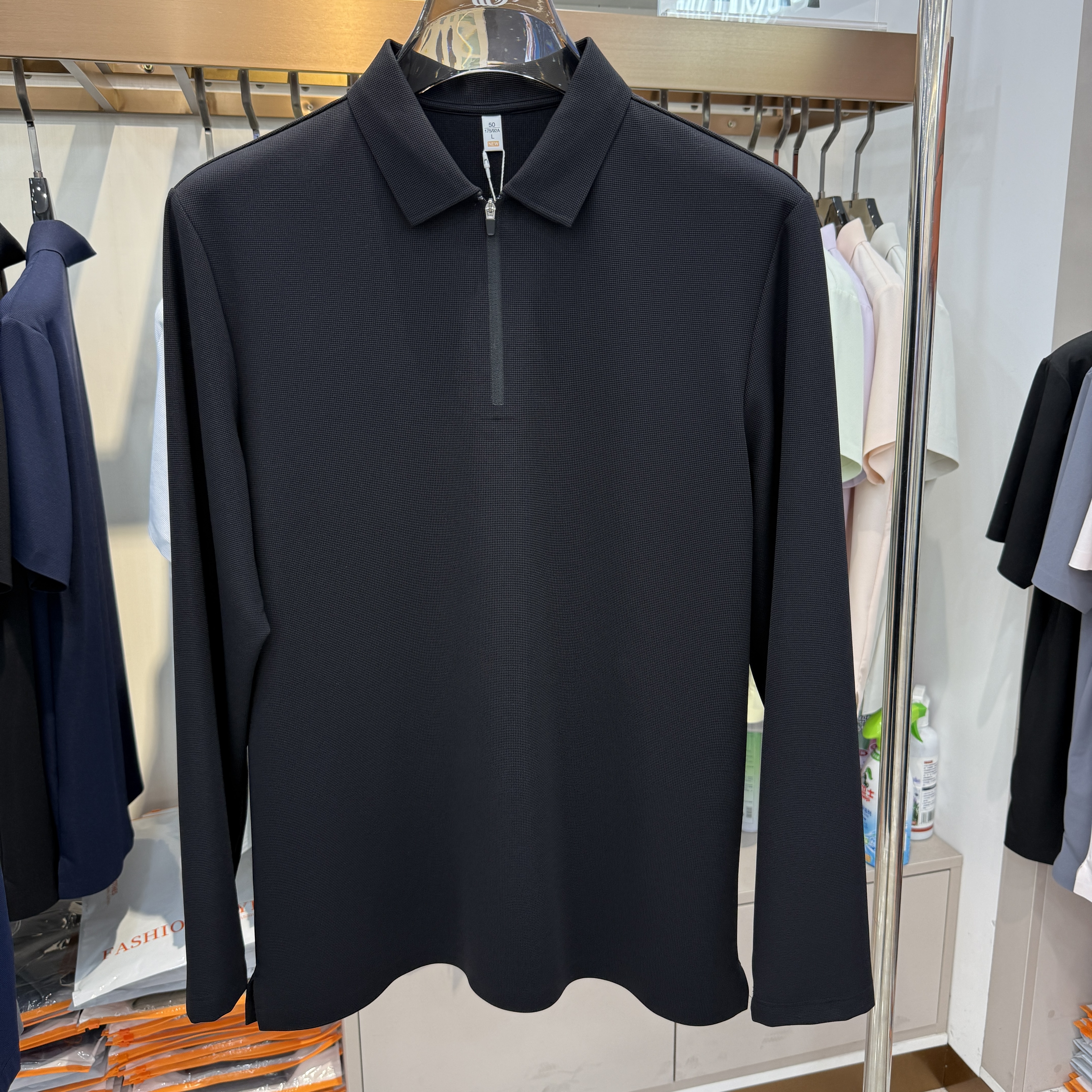 ML88207 76.6% Nylon 23.4% Spandex Long-Sleeve Polo shirt