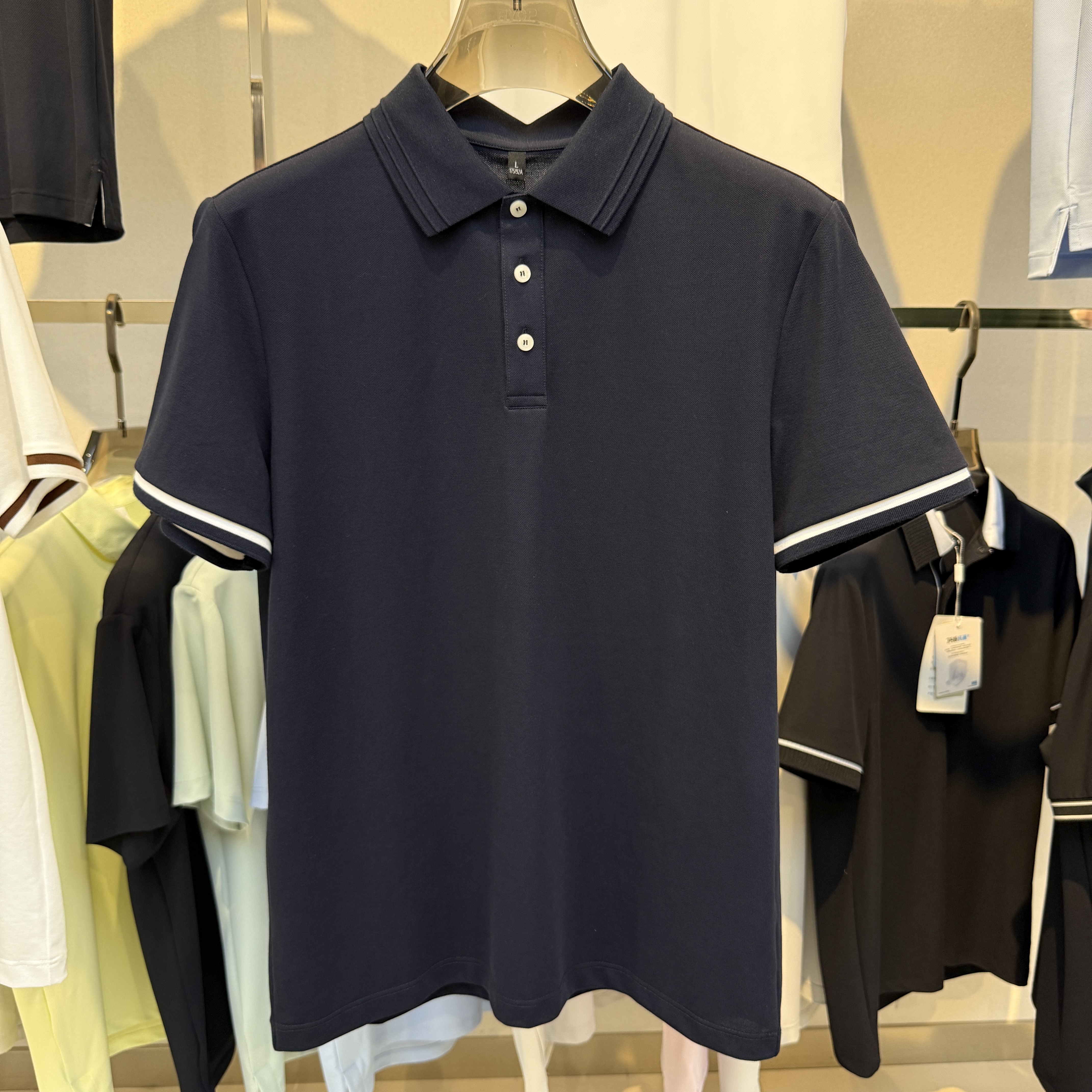 BSW2278 69.7%Cotton 26.4%Polyester 3.9%Spandex Polo shirt