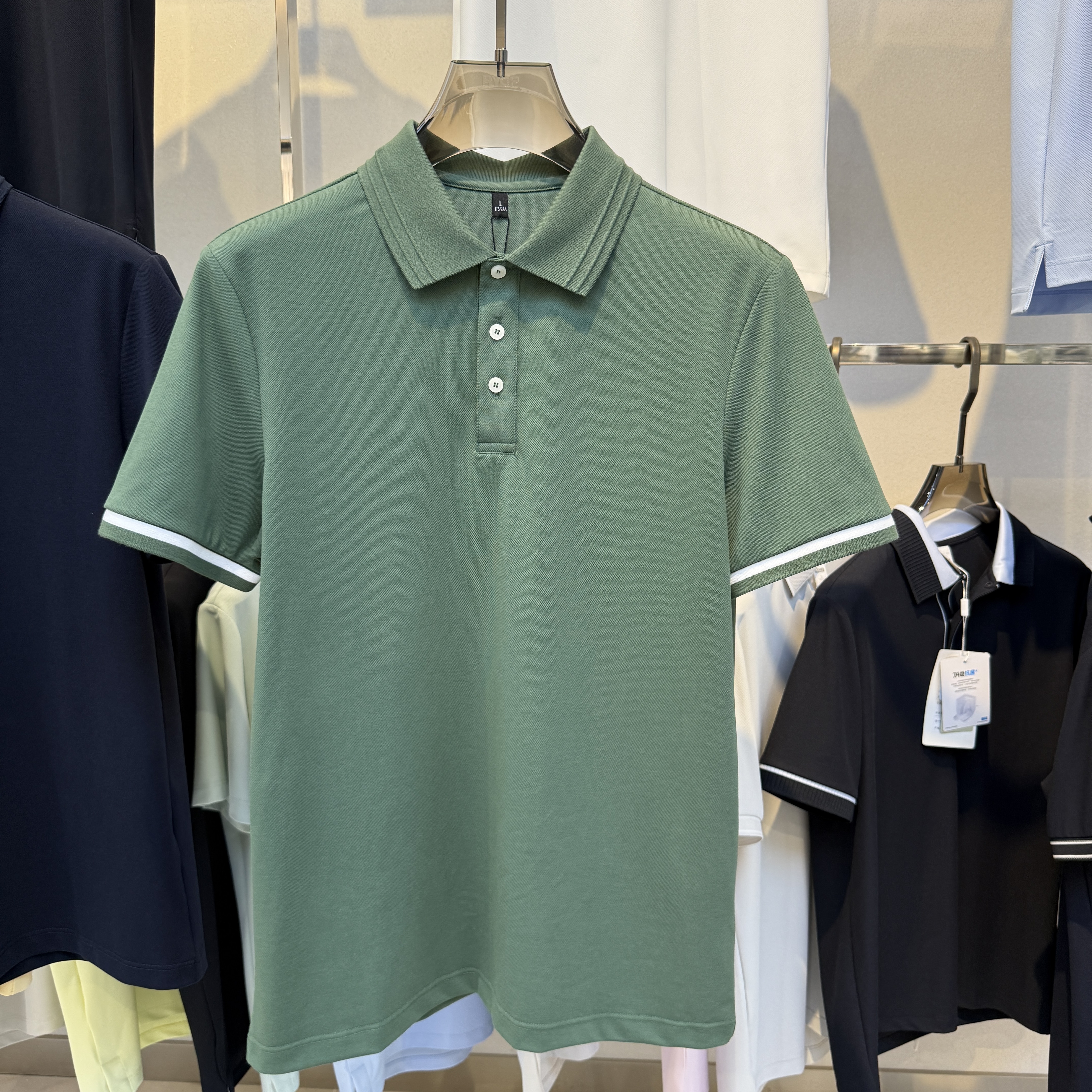 BSW2278 69.7%Cotton 26.4%Polyester 3.9%Spandex Polo shirt