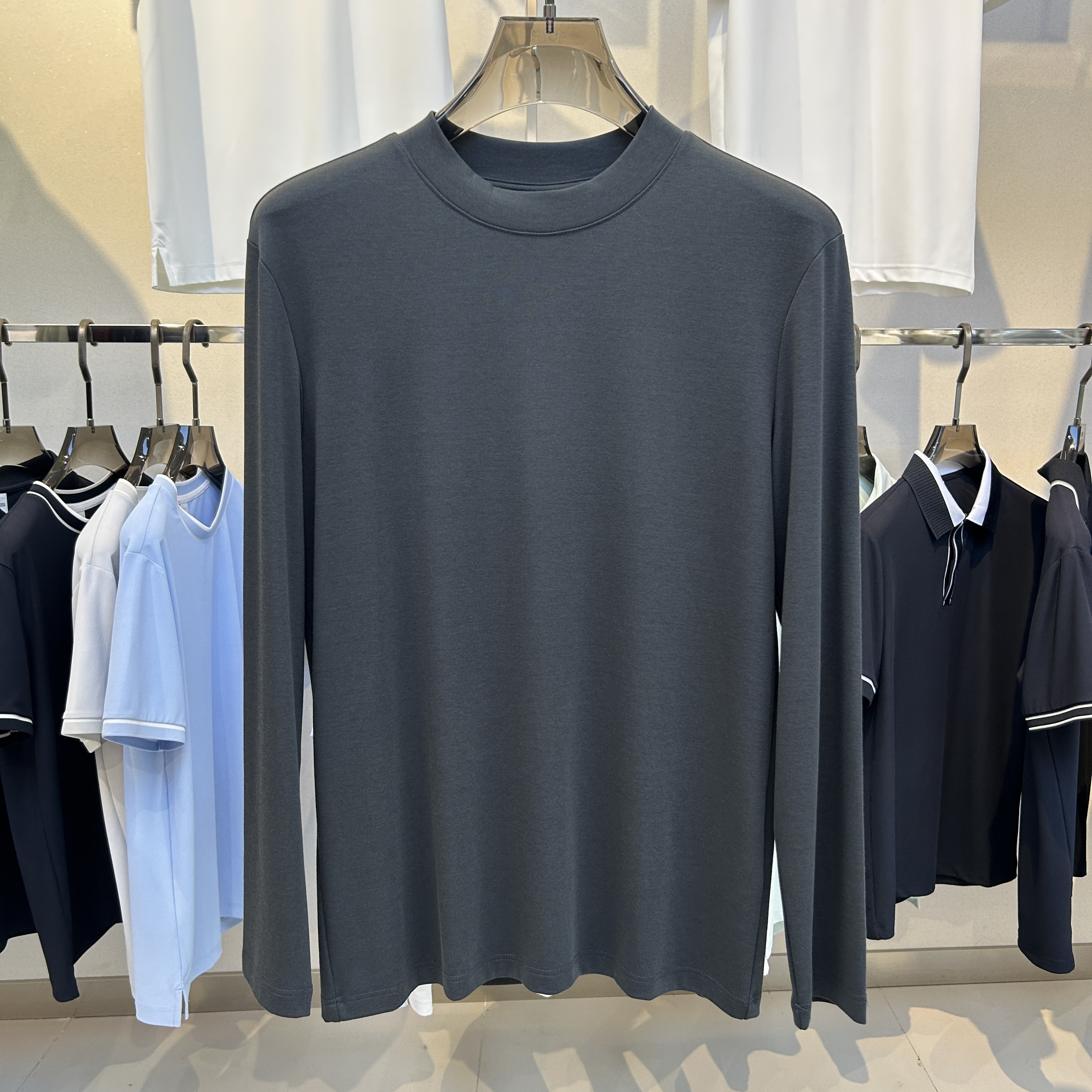 BSW6801 290g weight  50.4% Viscose fiber44.6%Cotton  5%Spandex  Long-sleeve T-shirt
