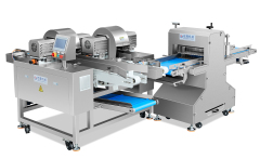 fully automatic crustless toast production line for square sandwich bread
industrial crustless bread line removing all four sides in one process
automatic crust removal and slicing line for perfect hotel toast