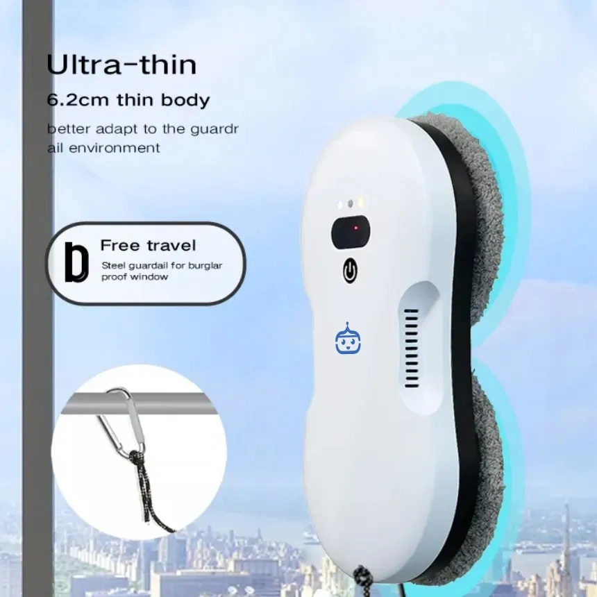 Auto Water spray window cleaning robot Ultra thin Body with 2800Pa Suction robot cleaner vacuum for windows