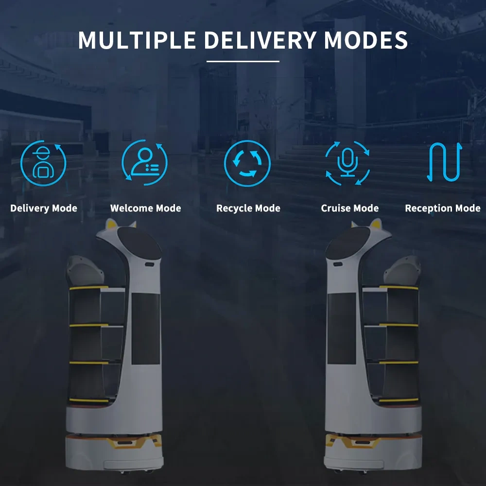 Source Factory Food Service Robot App Control Commercial Delivery Robots With Marking Screen Robot Waiters For Restaurant
