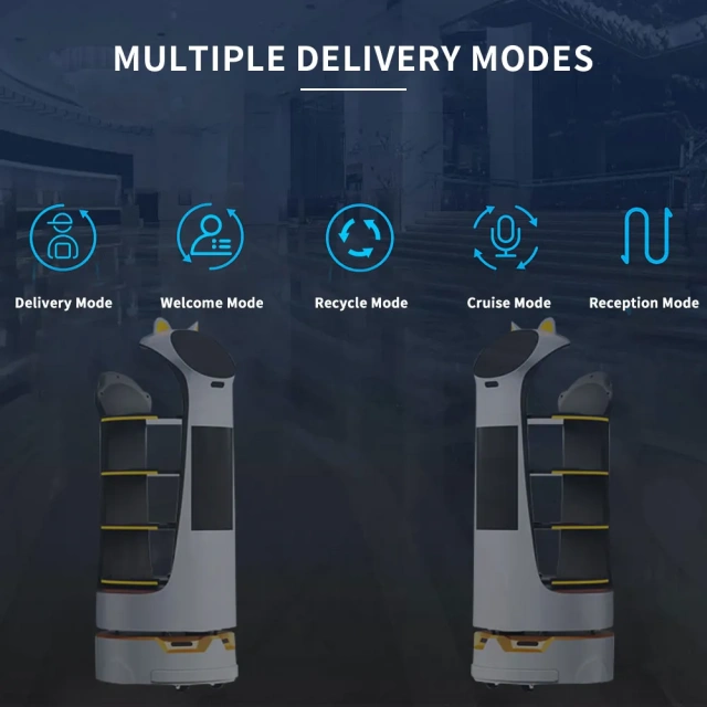 Source Factory Food Service Robot App Control Commercial Delivery Robots With Marking Screen Robot Waiters For Restaurant