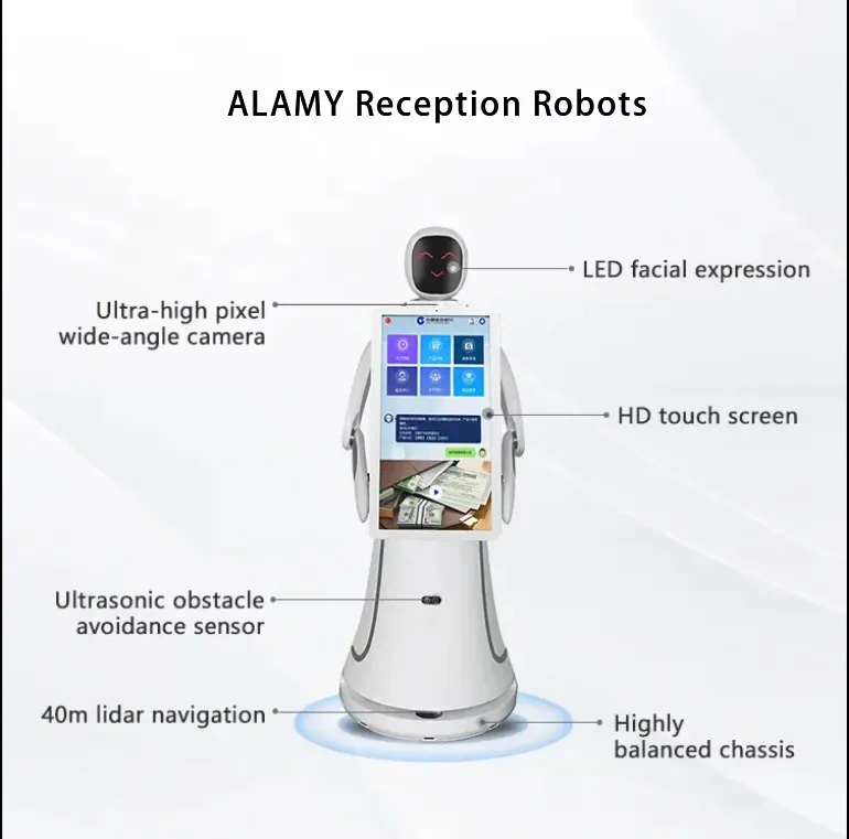 Anseboo Humanoid Reception Robot 21.5 inches Screen Greeting and Guiding Service Robot