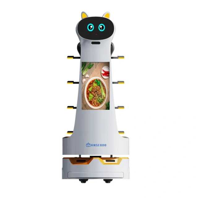 Source Factory Food Service Robot App Control Commercial Delivery Robots With Marking Screen Robot Waiters For Restaurant