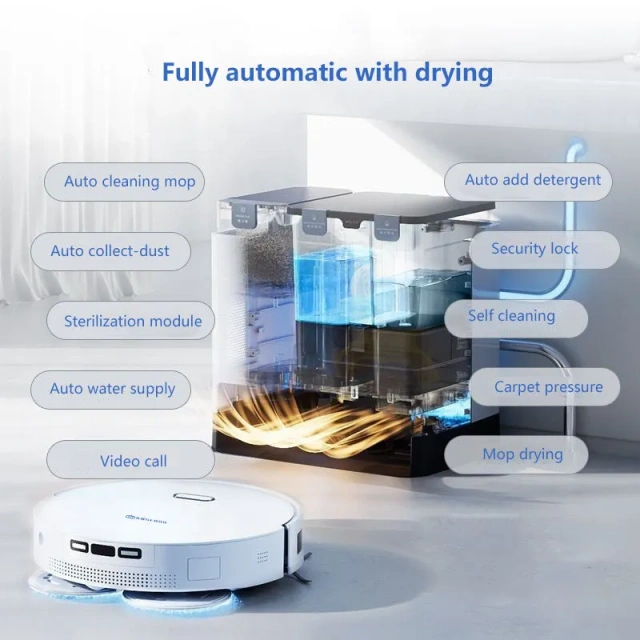 2023 Best Robot Vacuum Cleaner 6000Pa Room Cleaner Robot Auto Cleaning And Dry Mop With APP Control