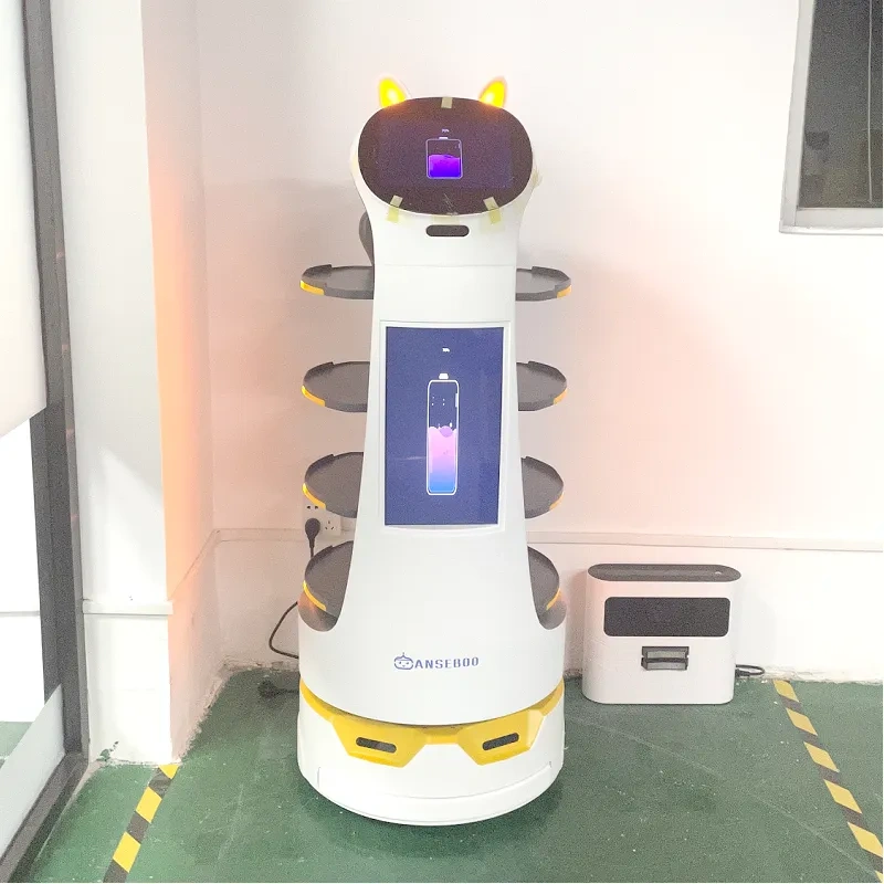 Source Factory Food Service Robot App Control Commercial Delivery Robots With Marking Screen Robot Waiters For Restaurant