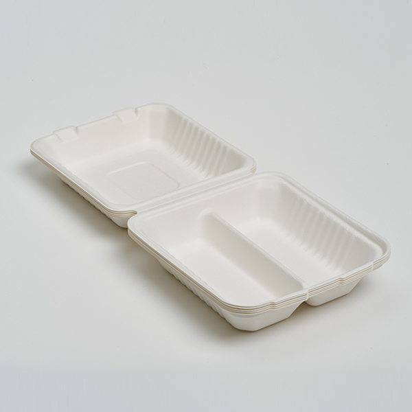 8″ 2-Compartment Clamshell