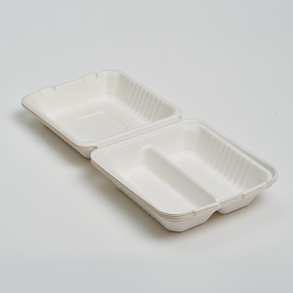 8″ 2-Compartment Clamshell