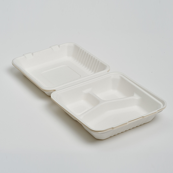 8″ 3-Compartment Clamshell
