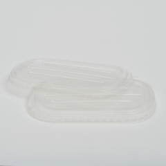PET Lid of 6*8.5 PLA Laminated Food Tray-Anti Fog