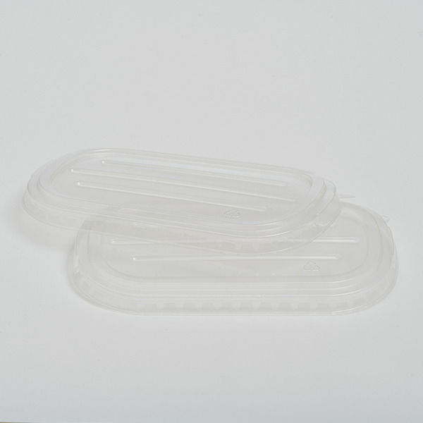 PET Lid of 6*8.5 PLA Laminated Food Tray-Anti Fog