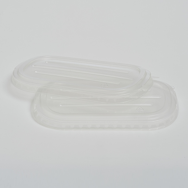 PET Lid of 6*8.5 PLA Laminated Food Tray-Anti Fog