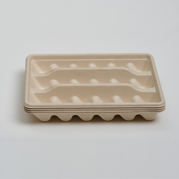 18‑Compartment Disposable Bagasse Dumpling Tray Compostable Food Safe