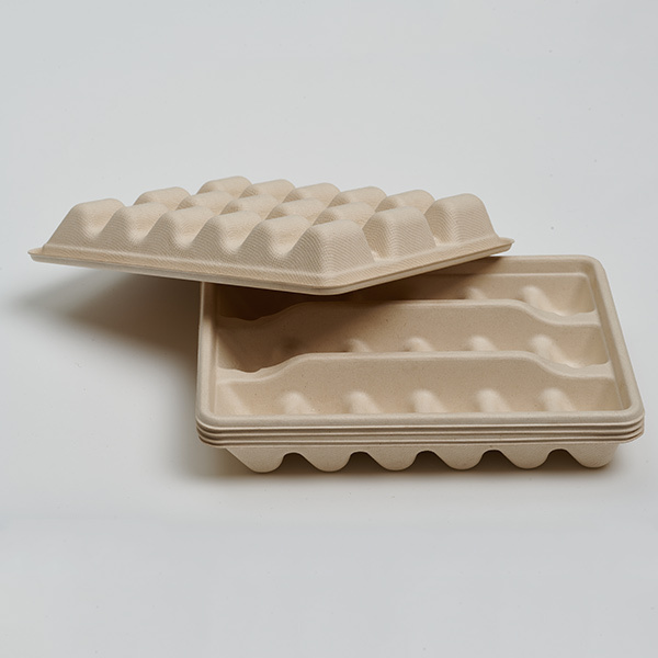 18‑Compartment Disposable Bagasse Dumpling Tray Compostable Food Safe