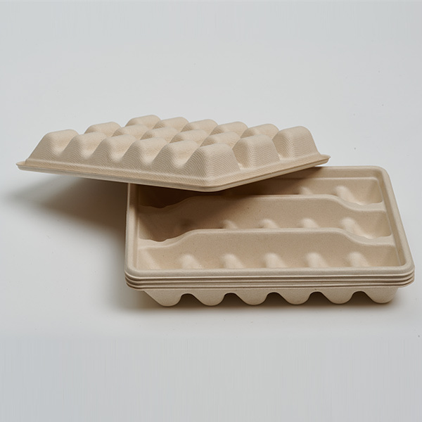 18‑Compartment Disposable Bagasse Dumpling Tray Compostable Food Safe