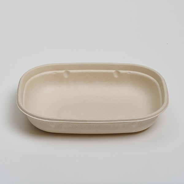 6*8.5 PLA Laminated Food Tray Disposable Bagasse Lunch Box