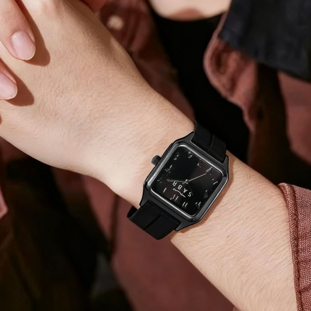 Cross-border best-selling Roman lady square watch with unique design, water-resistant wristwatch, simple and versatile quartz watch, wholesale at low price.