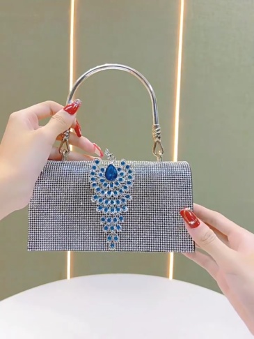 New cross-border diamond-studded evening bag - luxurious handbag for women, fashionable banquet handbag for women, dress-up evening gown cross-body bag